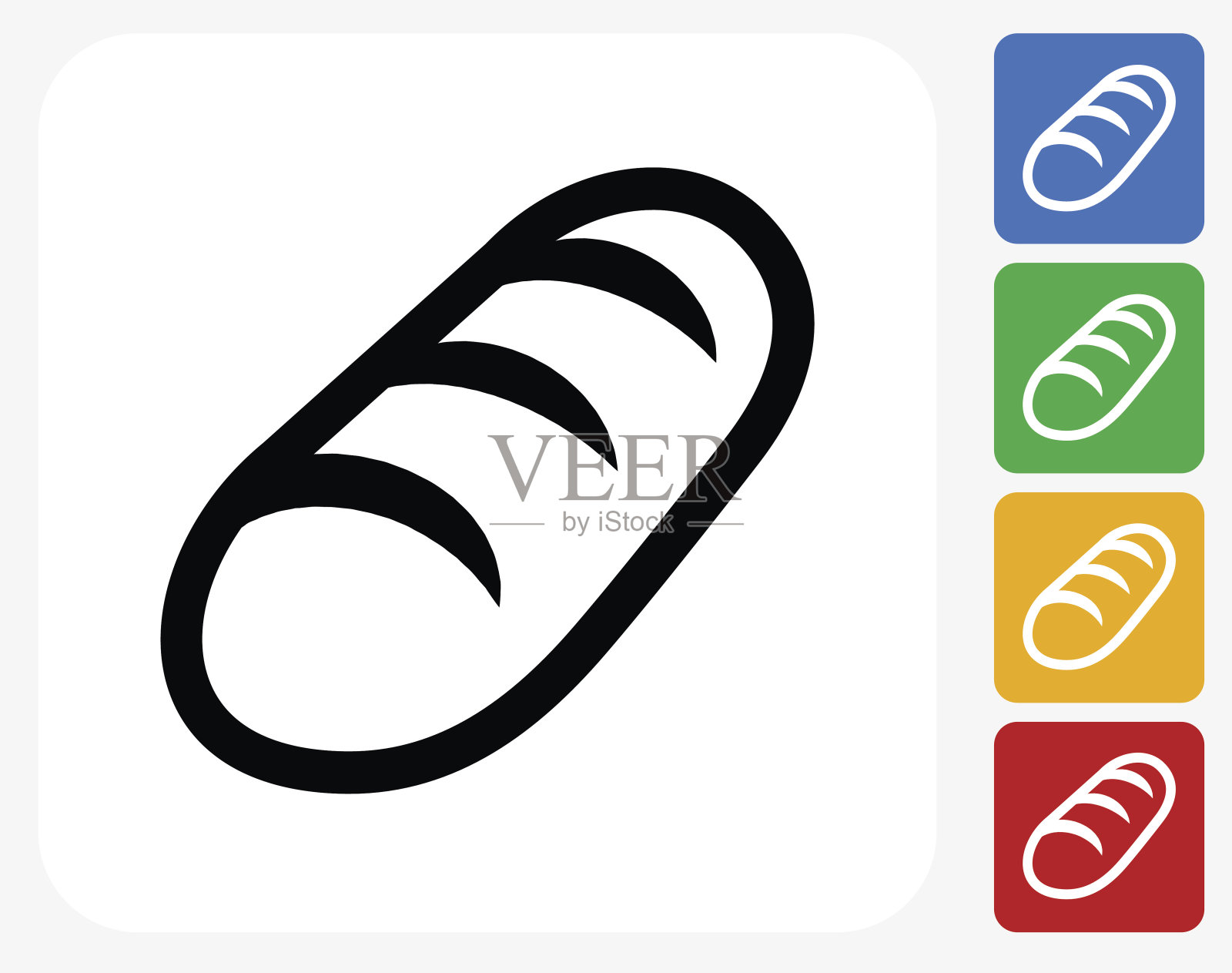 面包图标平面设计插画图片素材