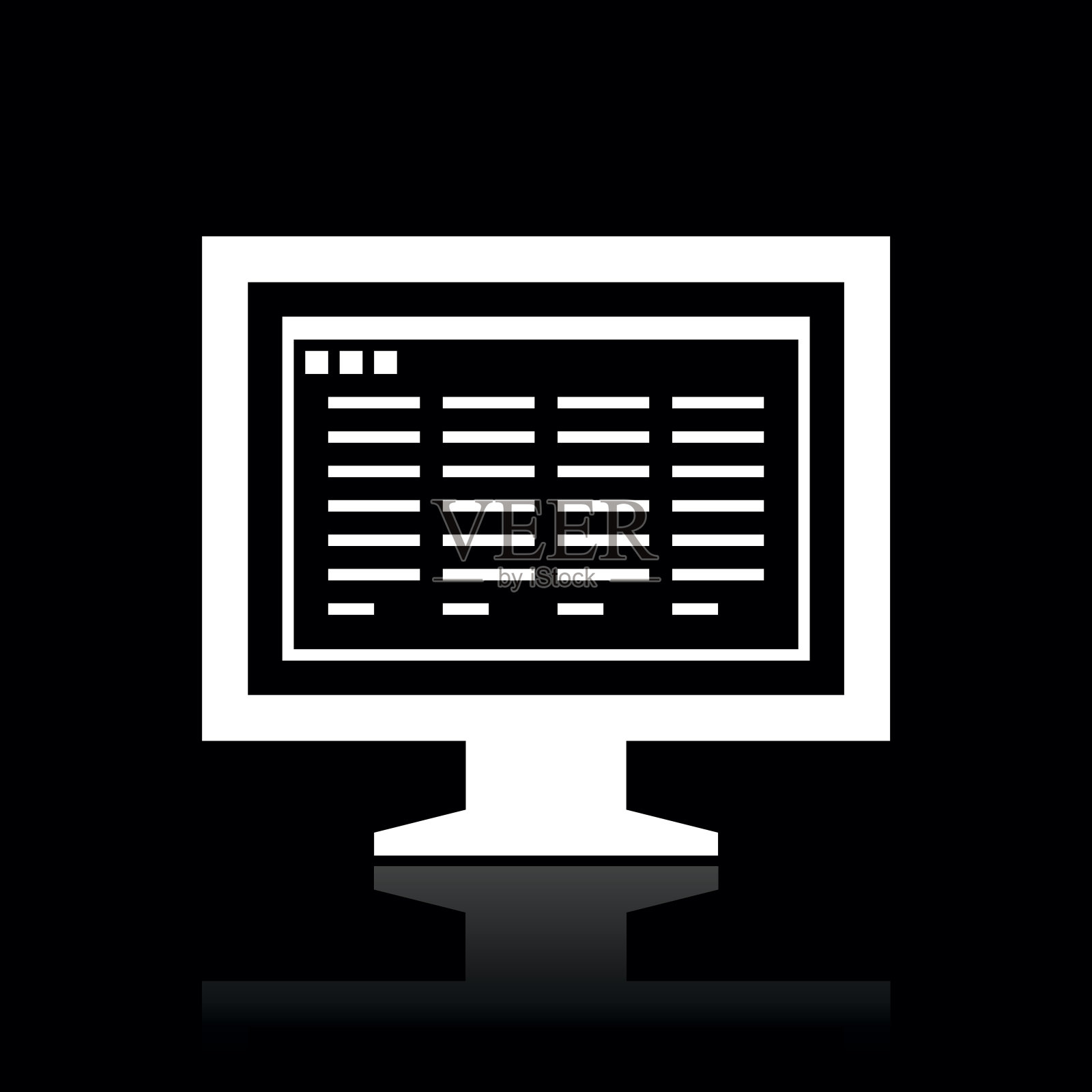 电脑显示器图标上的黑色背景。——WhiteSeries插画图片素材