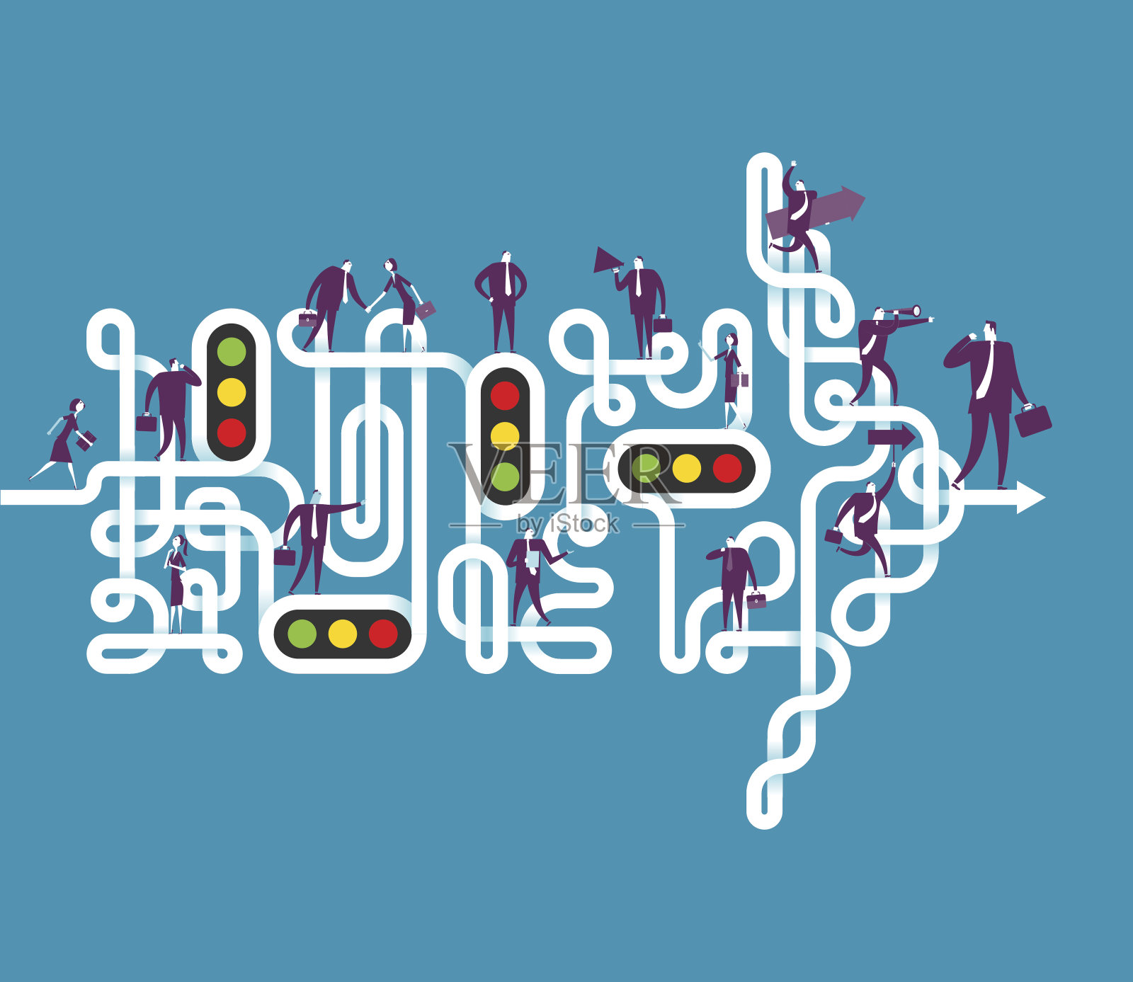 方向插画图片素材