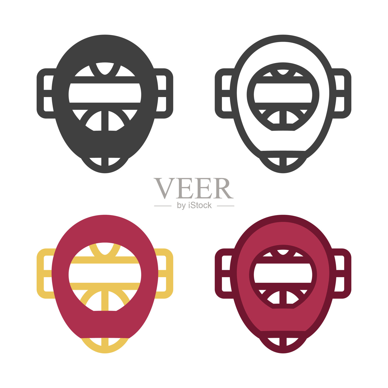 棒球面罩图标插画图片素材