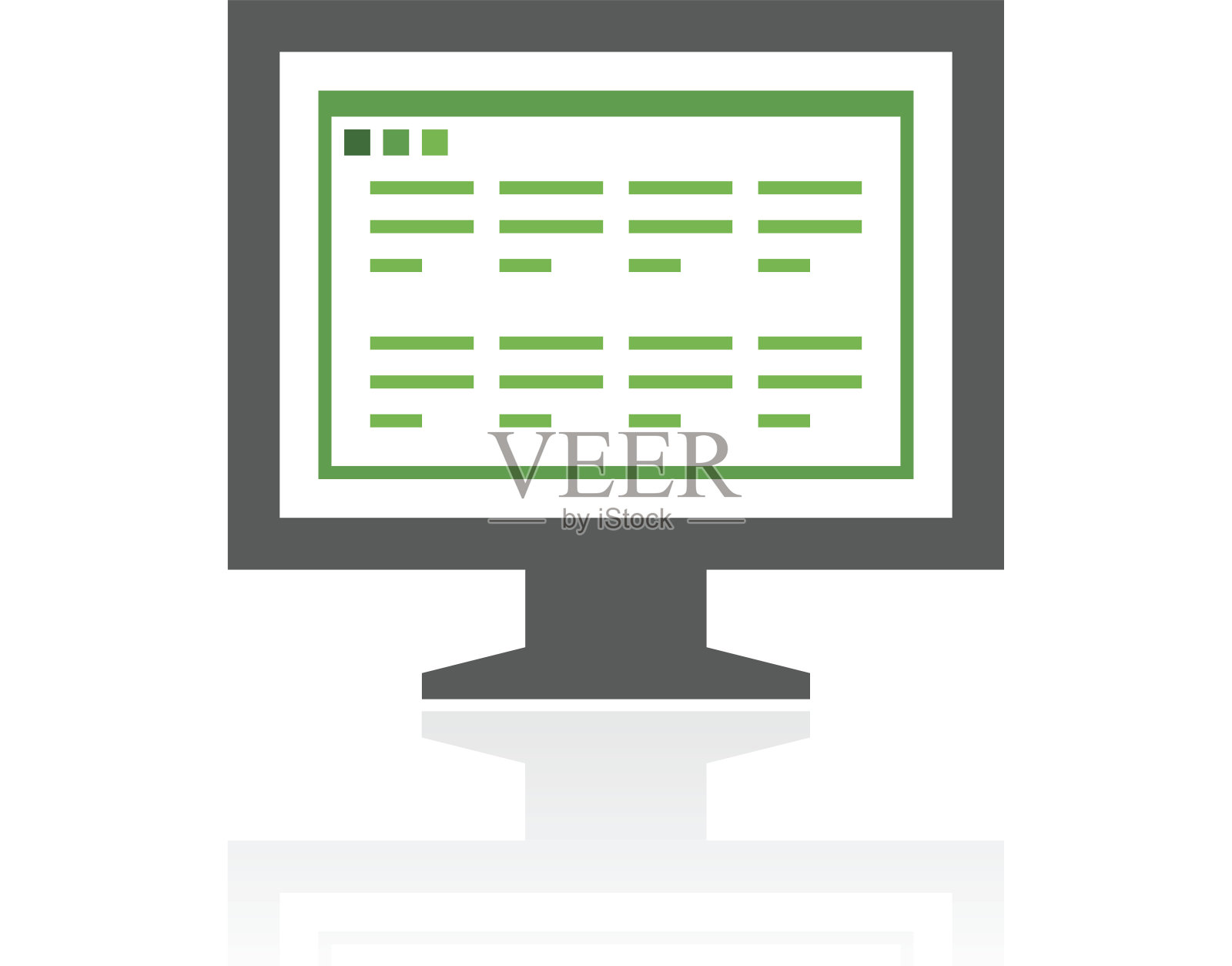 电脑显示器图标上的白色背景。——FreshSeries插画图片素材