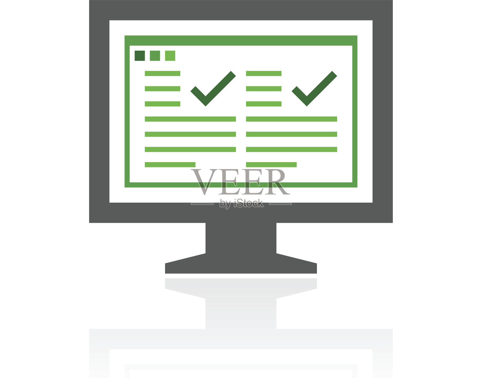 电脑显示器图标上的白色背景。——FreshSeries插画图片素材