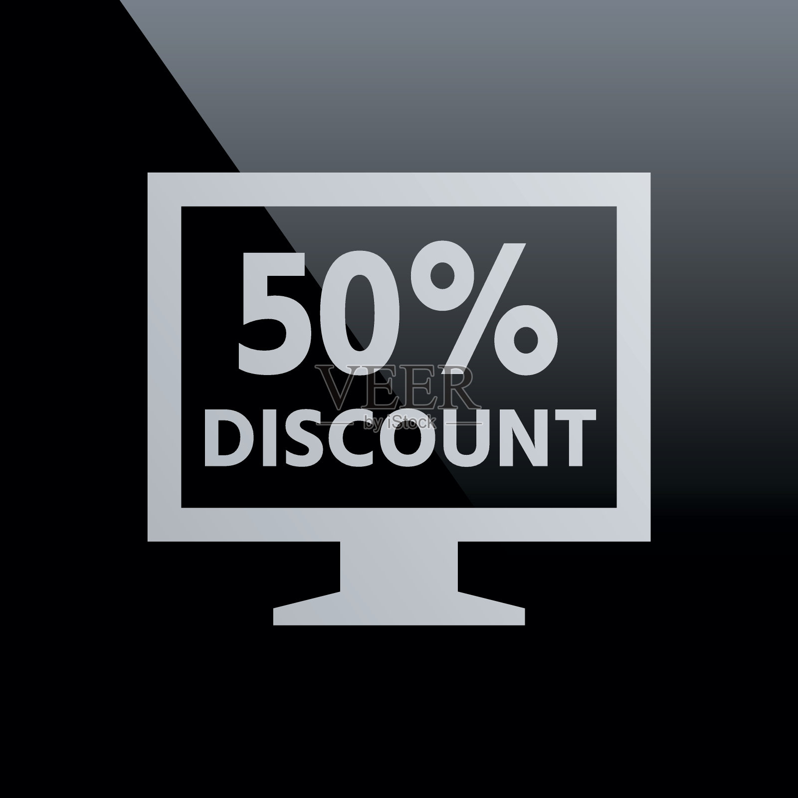 电脑显示器图标上的黑色背景。——CoreSeries插画图片素材