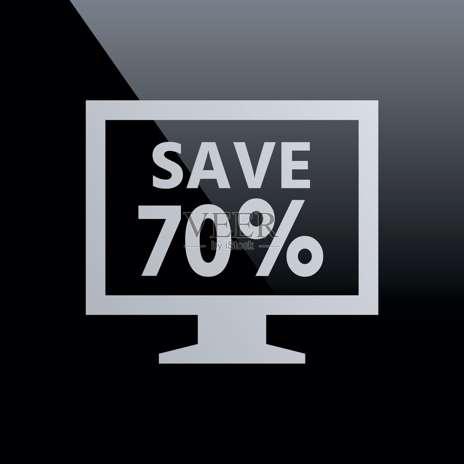 电脑显示器图标上的黑色背景。——CoreSeries插画图片素材