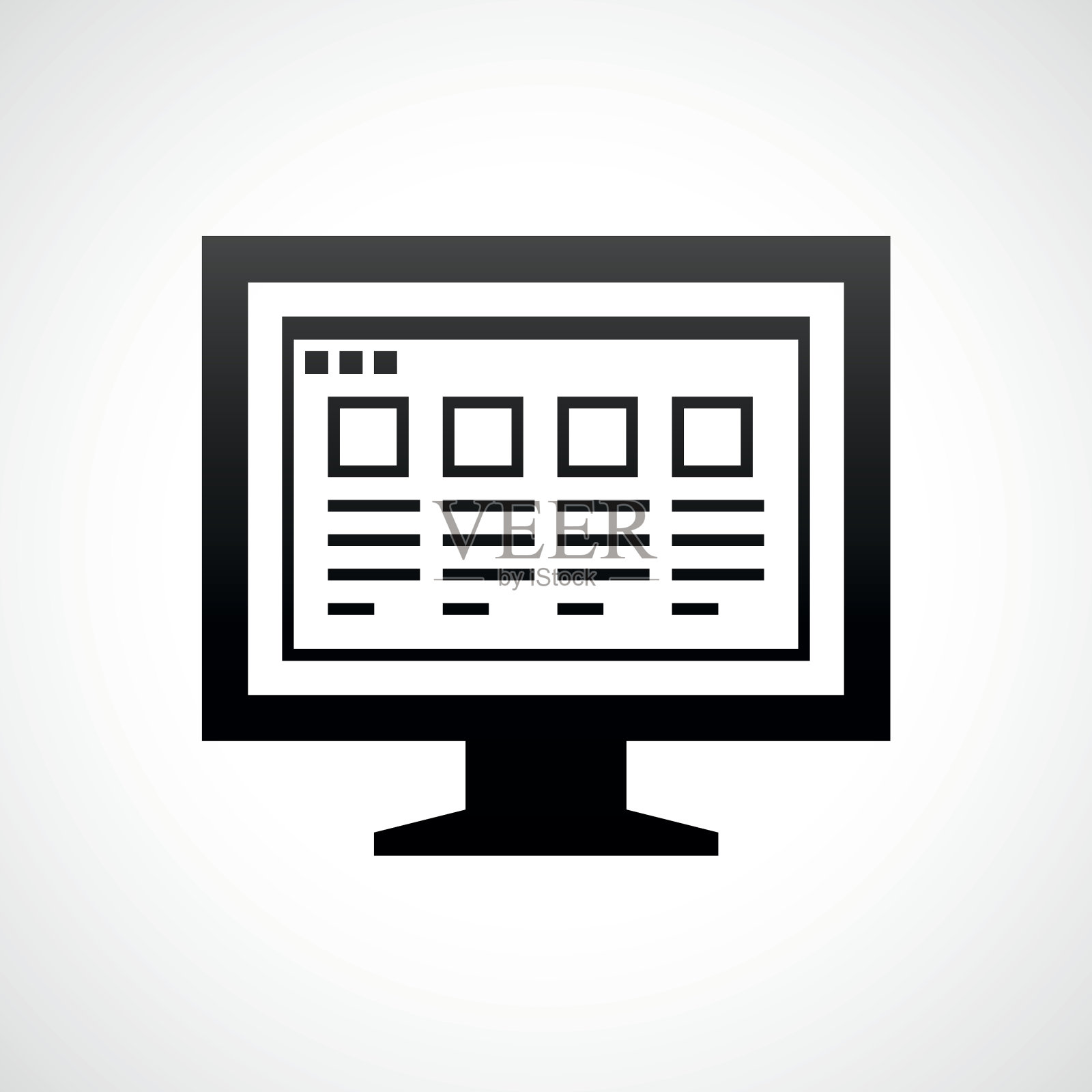 电脑显示器图标上的白色背景。——ShadeSeries图标素材