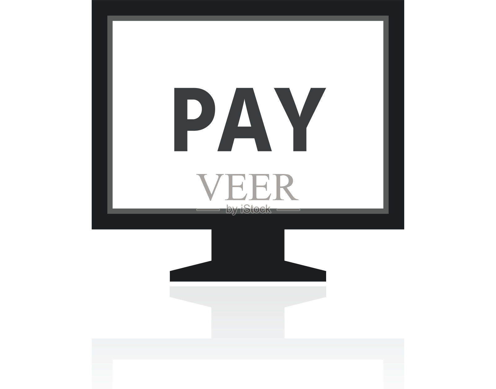 电脑显示器图标上的白色背景。——PrimeSeries插画图片素材