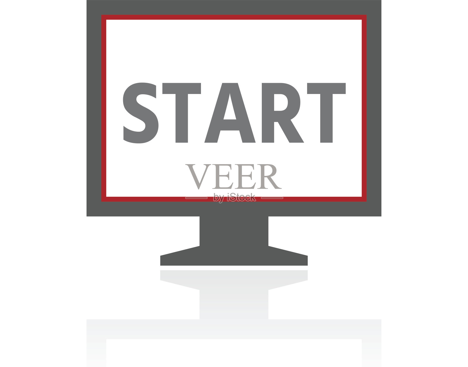 电脑显示器图标上的白色背景。——ProSeries插画图片素材