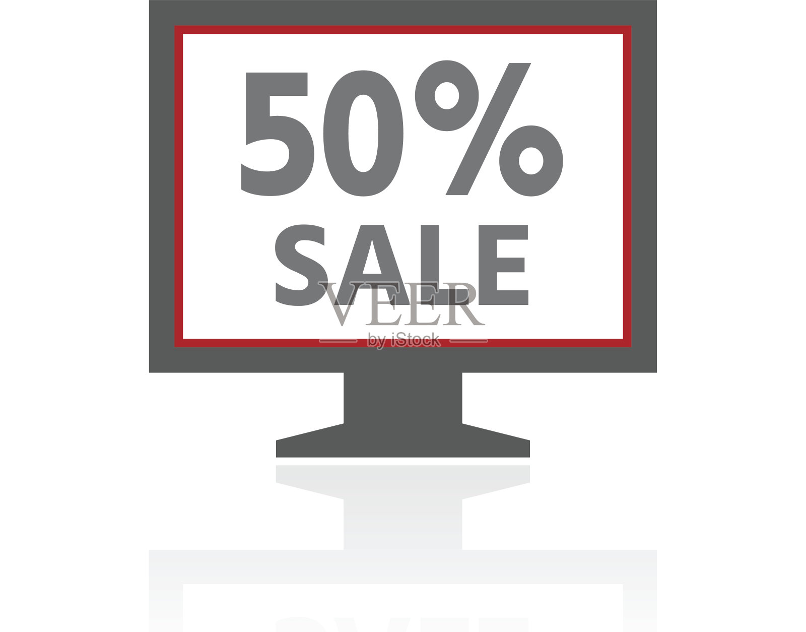 电脑显示器图标上的白色背景。——ProSeries设计元素图片