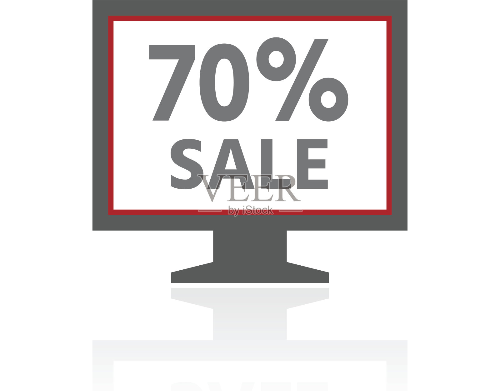 电脑显示器图标上的白色背景。——ProSeries设计元素图片