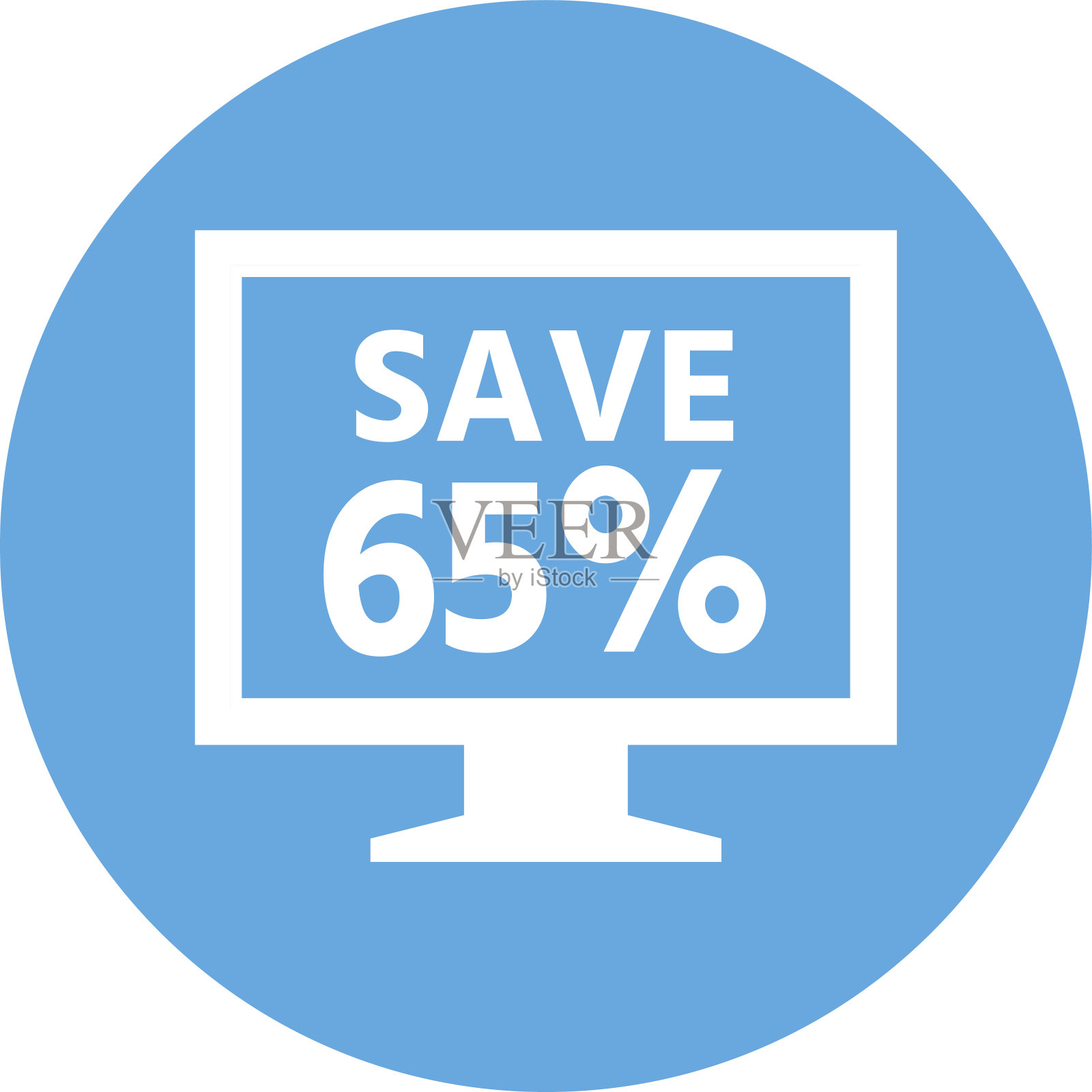 电脑显示器图标上的一个圆形按钮。——RoundSeries插画图片素材