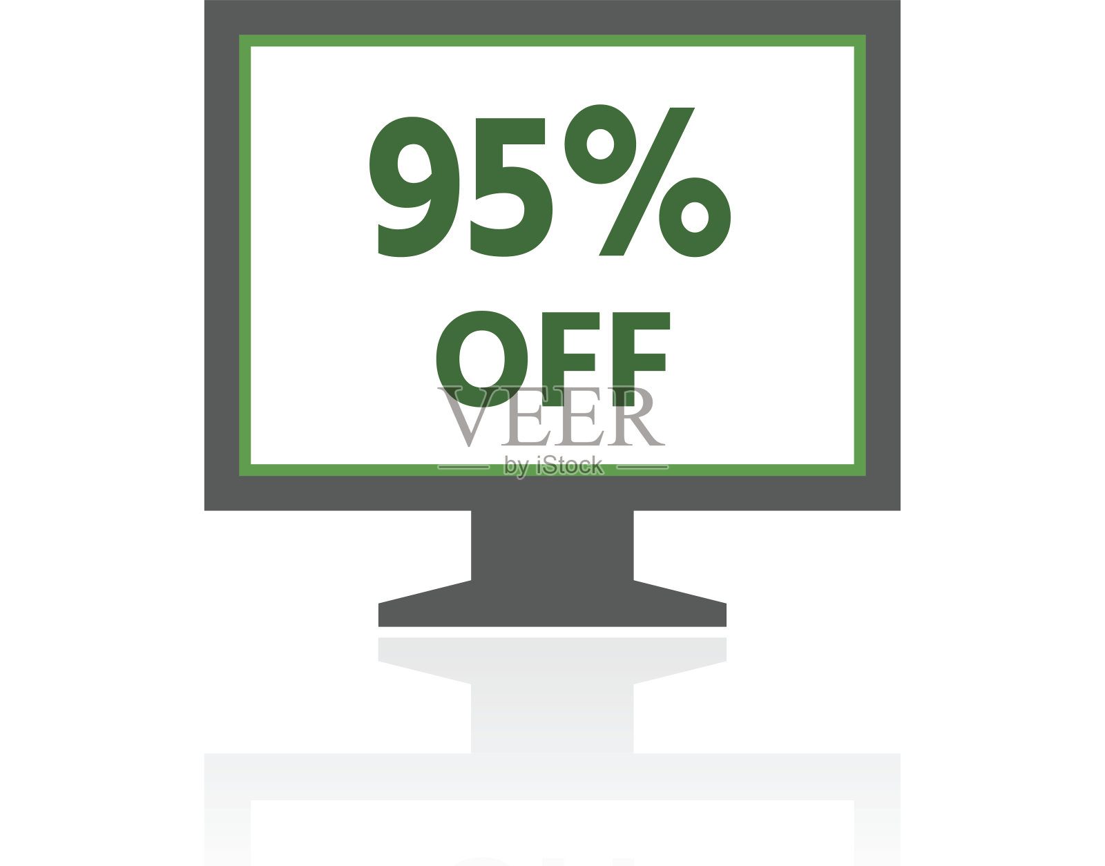 电脑显示器图标上的白色背景。——FreshSeries设计元素图片