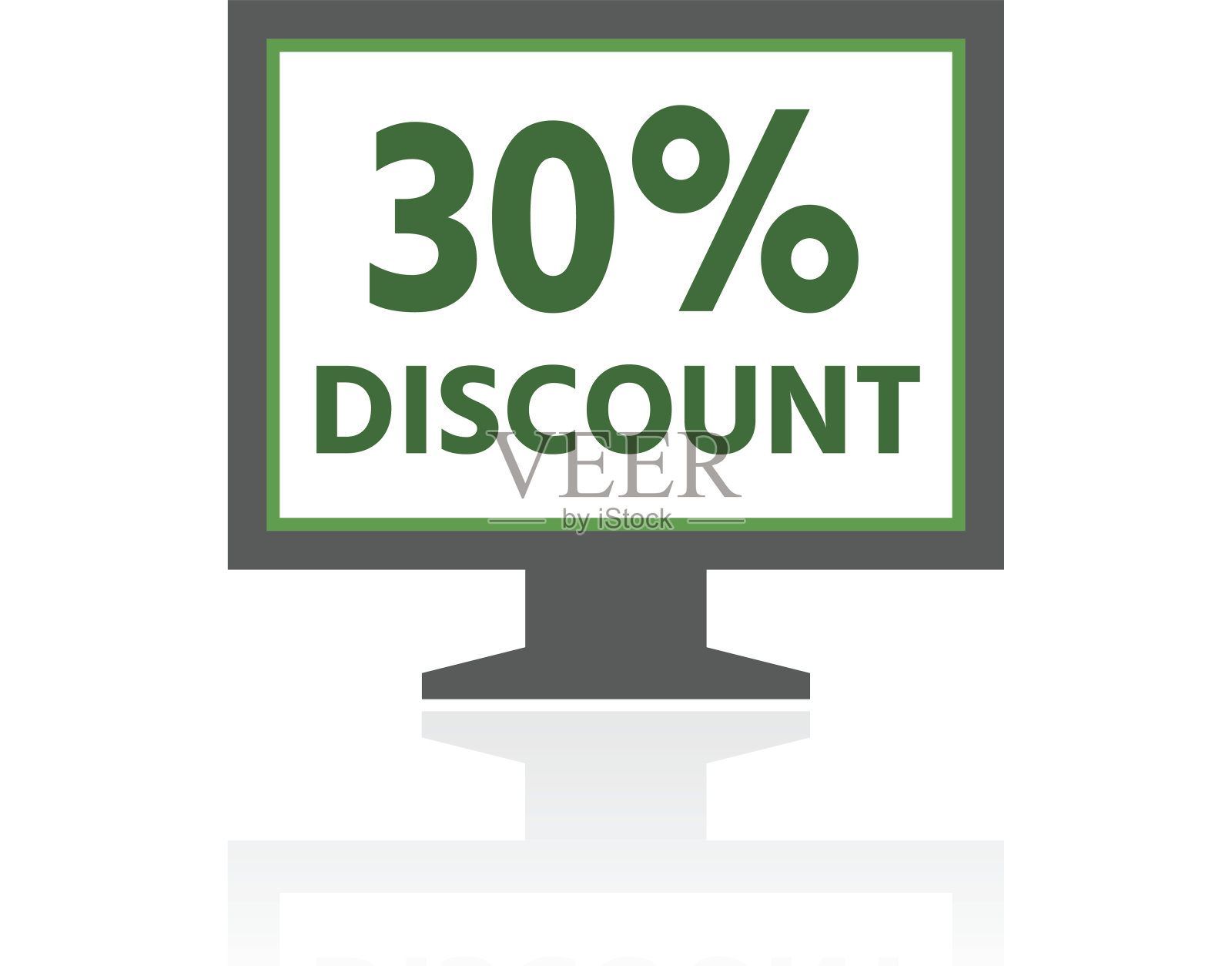 电脑显示器图标上的白色背景。——FreshSeries设计元素图片