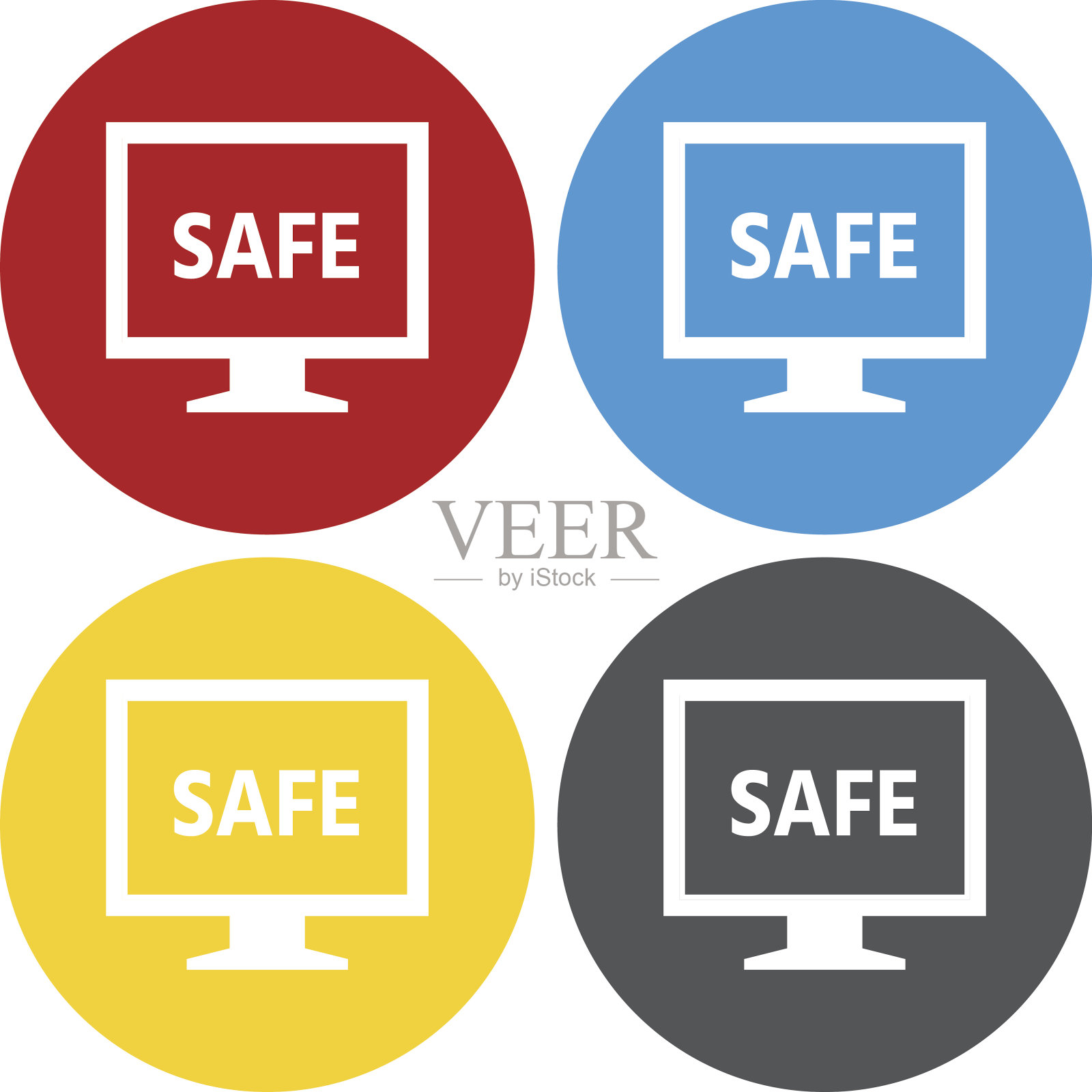 电脑显示器图标上的圆形按钮。——CircleSeries图标素材