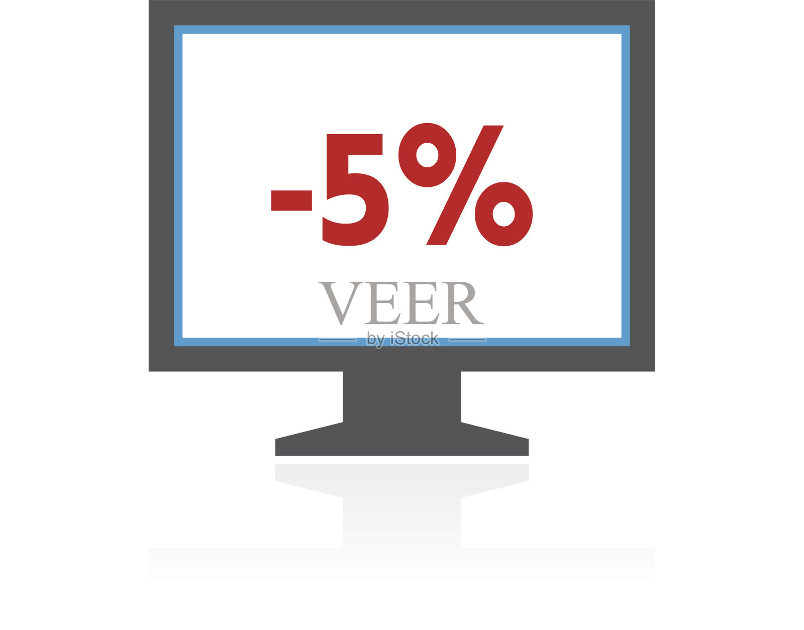 电脑显示器图标上的白色背景。——ColorSeries插画图片素材