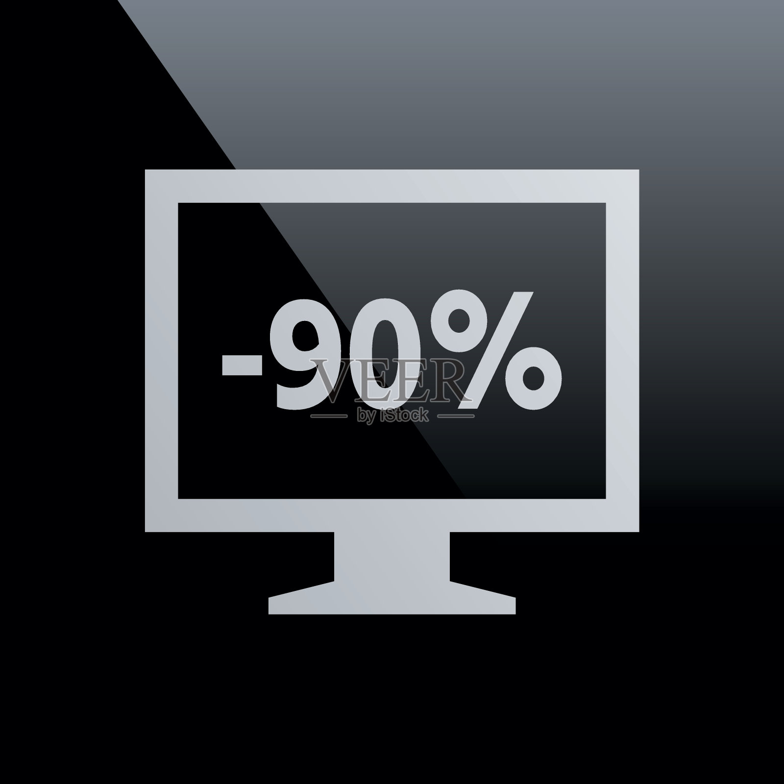 电脑显示器图标上的黑色背景。——CoreSeries插画图片素材