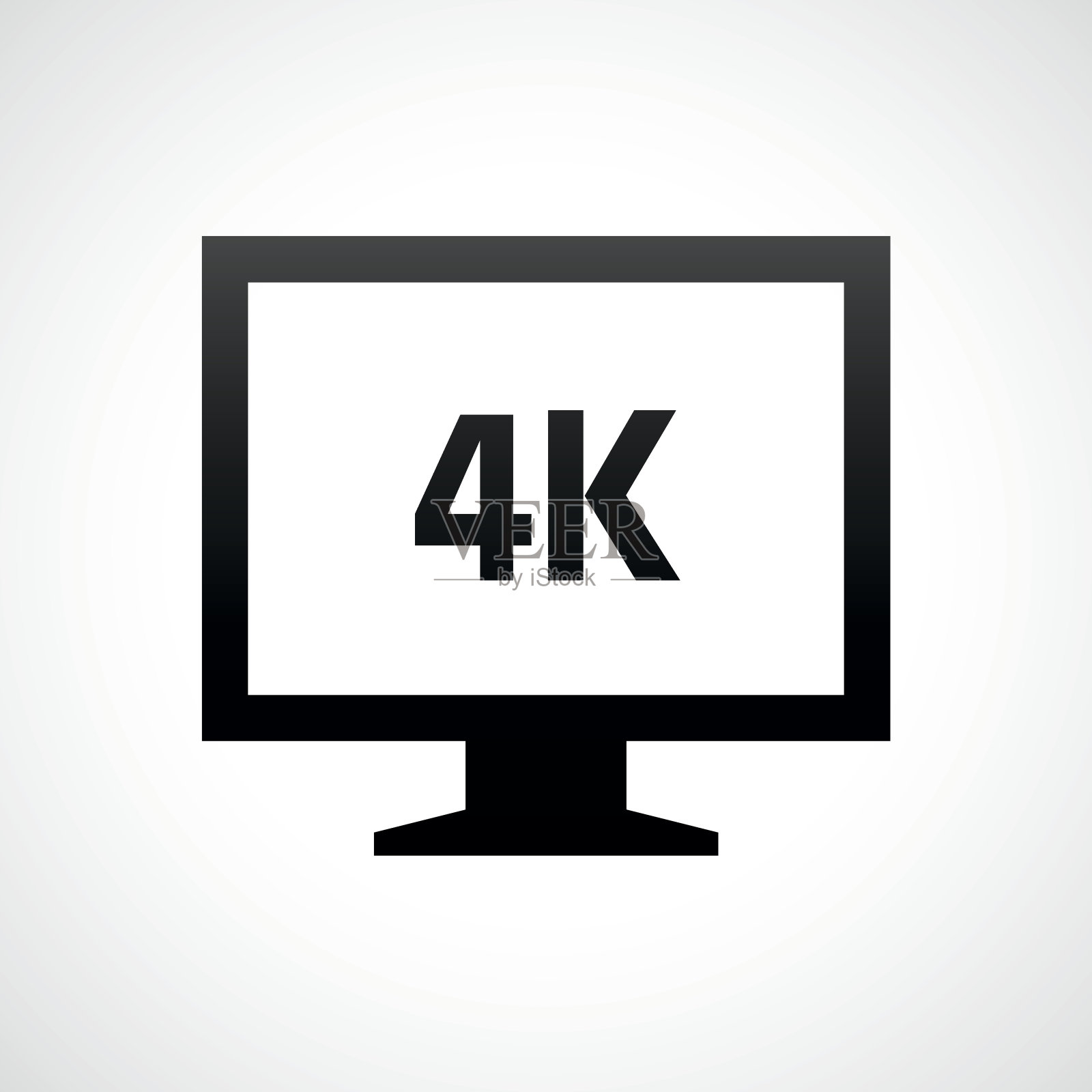 电脑显示器图标上的白色背景。——ShadeSeries插画图片素材