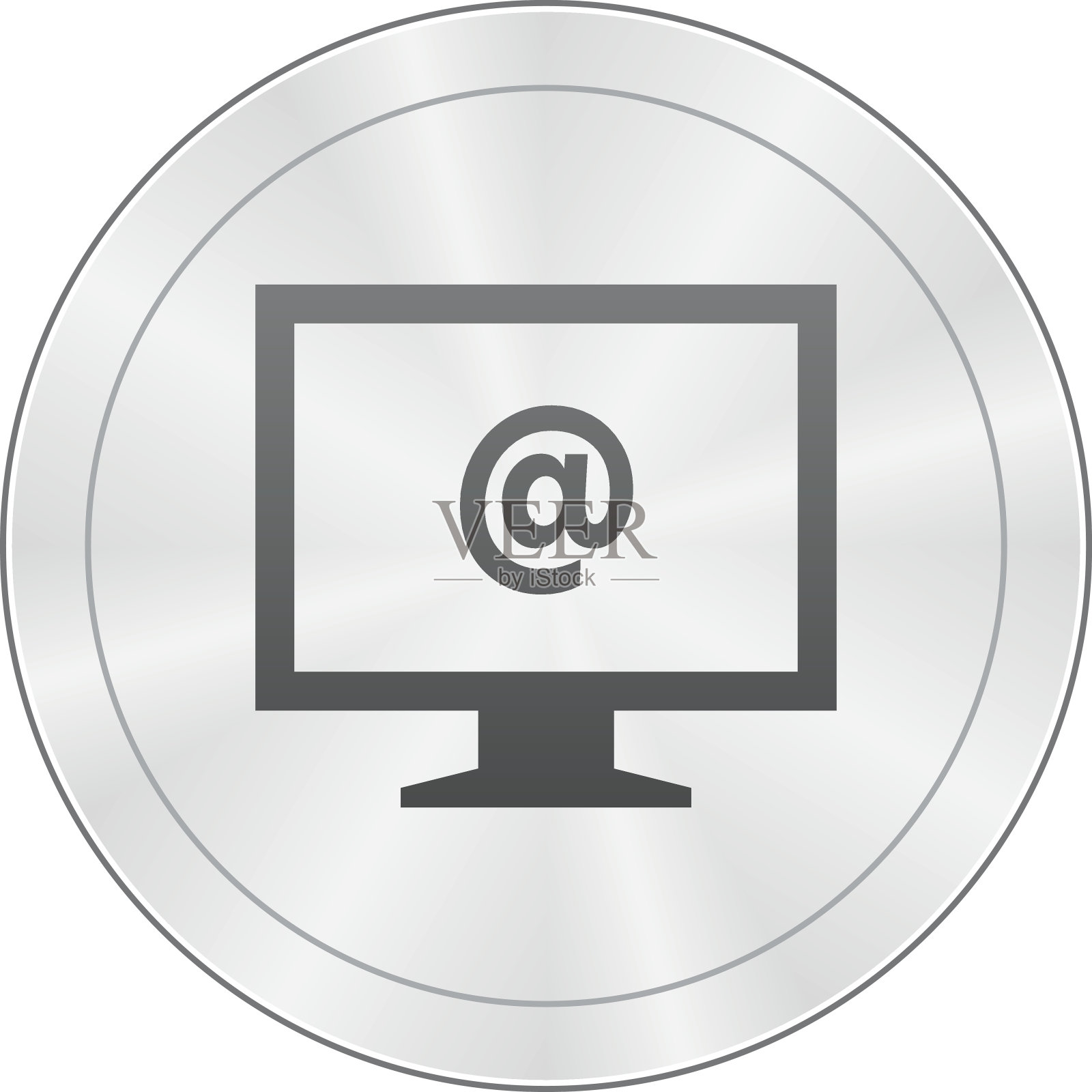 电脑显示器图标上的一个圆形按钮。——SharpSeries图标素材