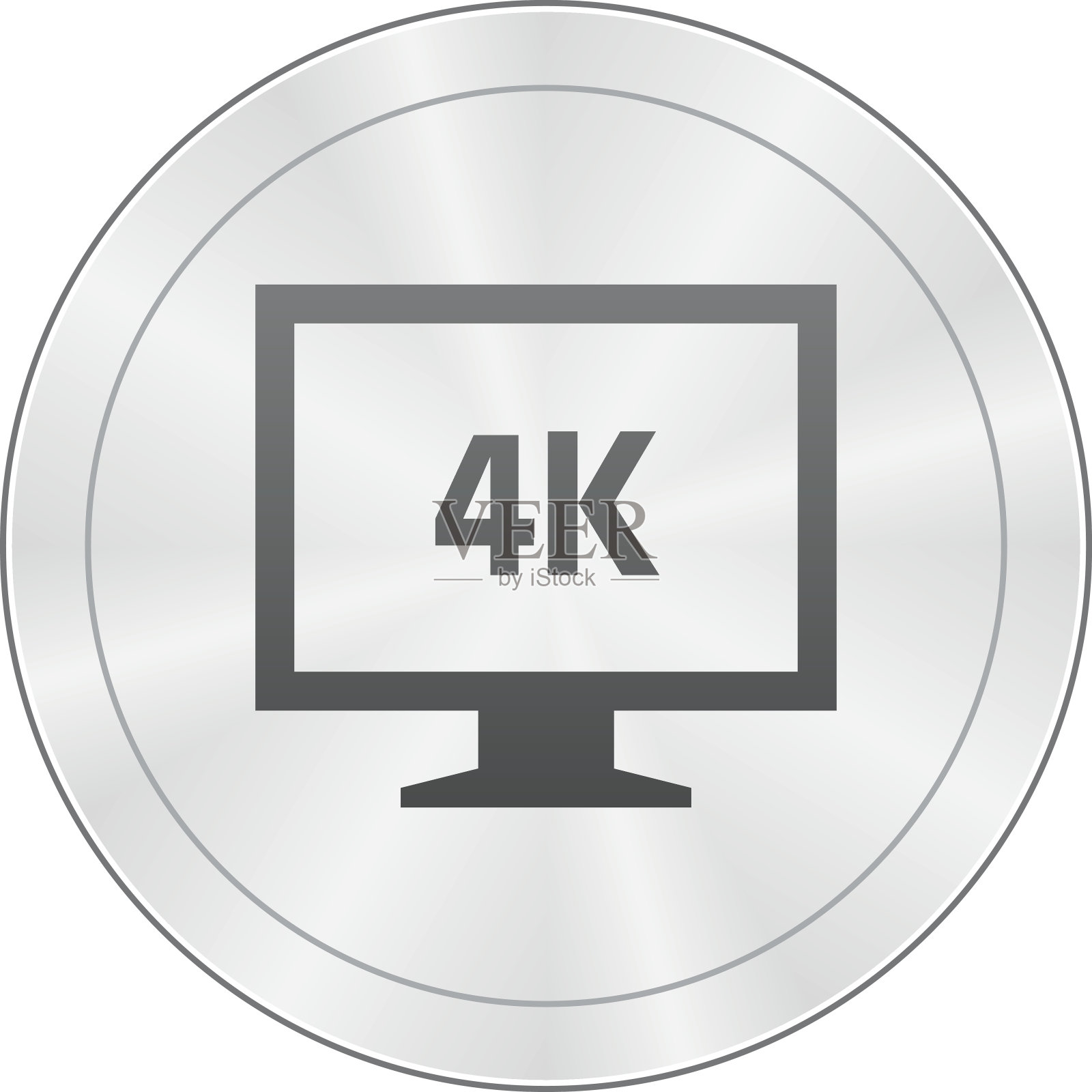 电脑显示器图标上的一个圆形按钮。——SharpSeries设计元素图片