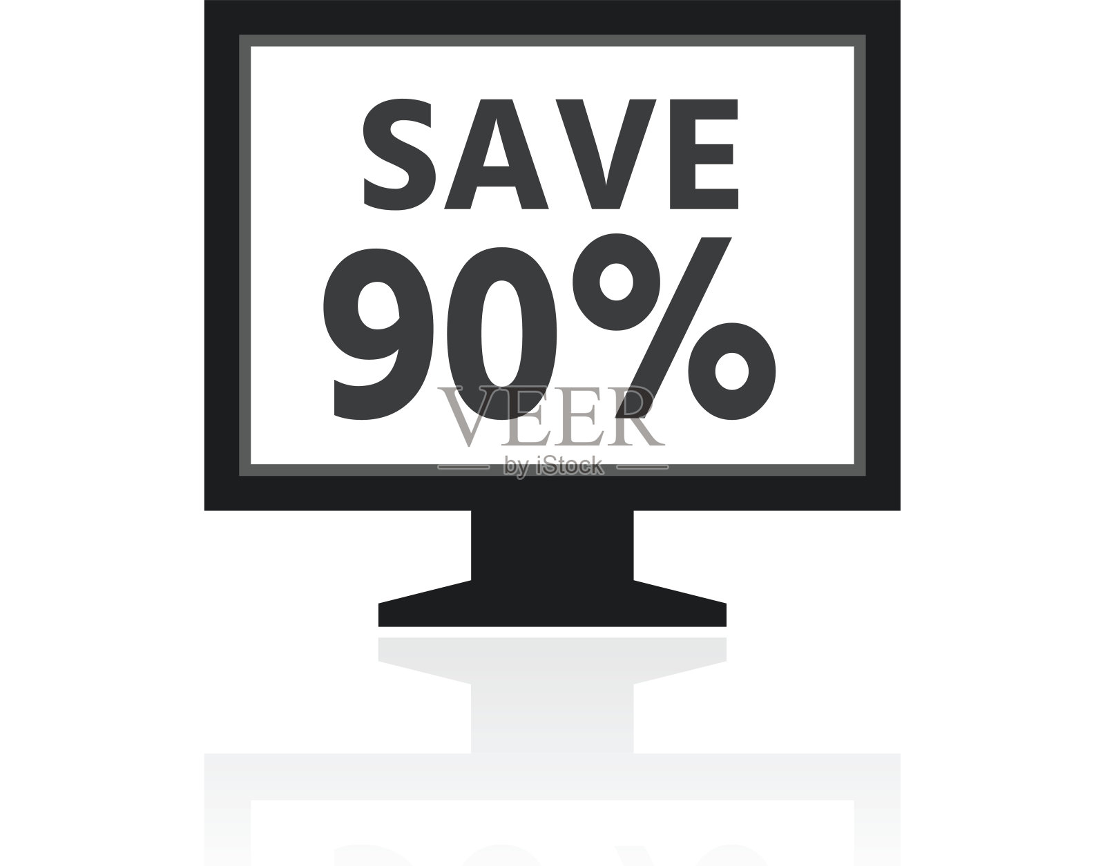 电脑显示器图标上的白色背景。——PrimeSeries插画图片素材