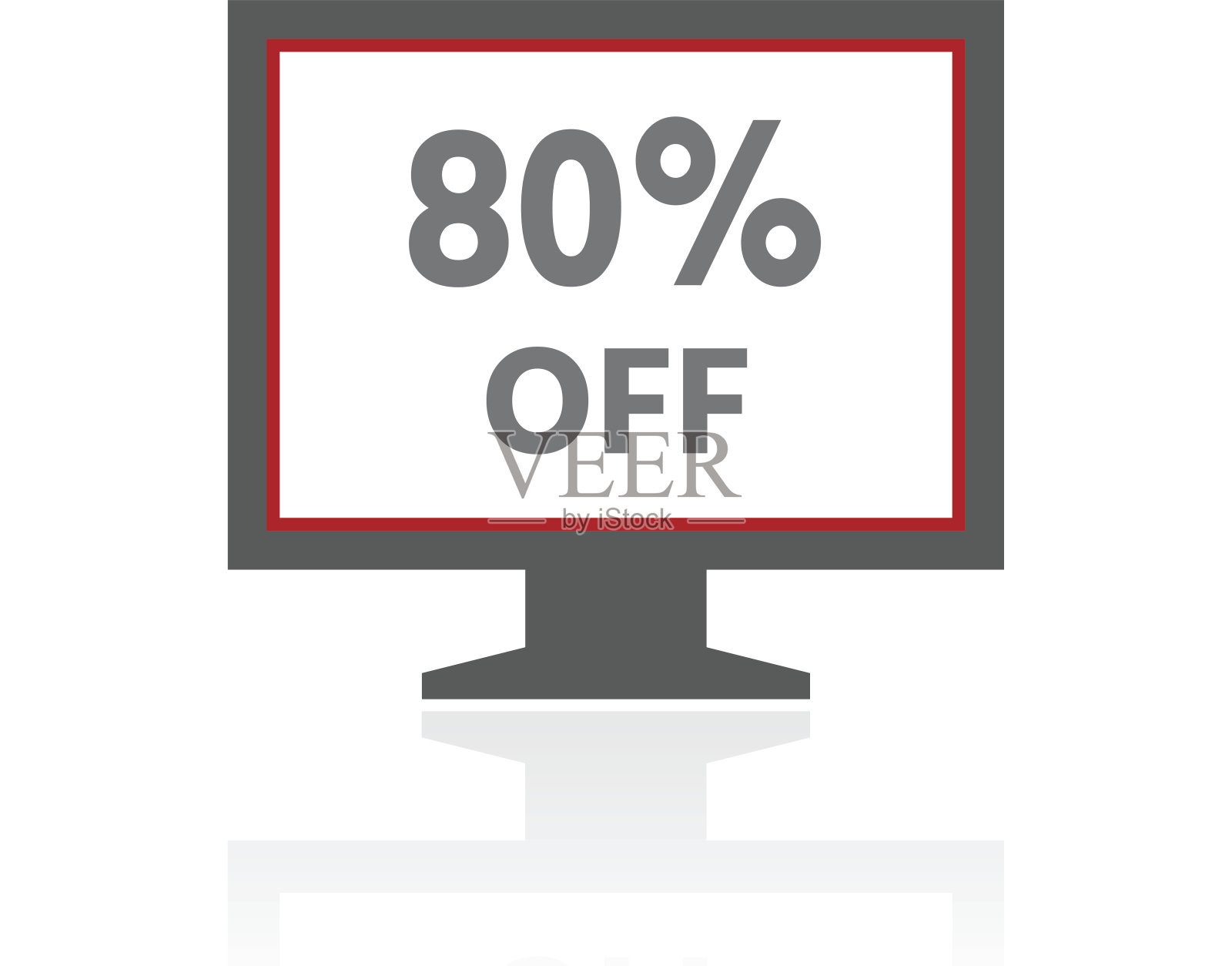 电脑显示器图标上的白色背景。——ProSeries设计元素图片