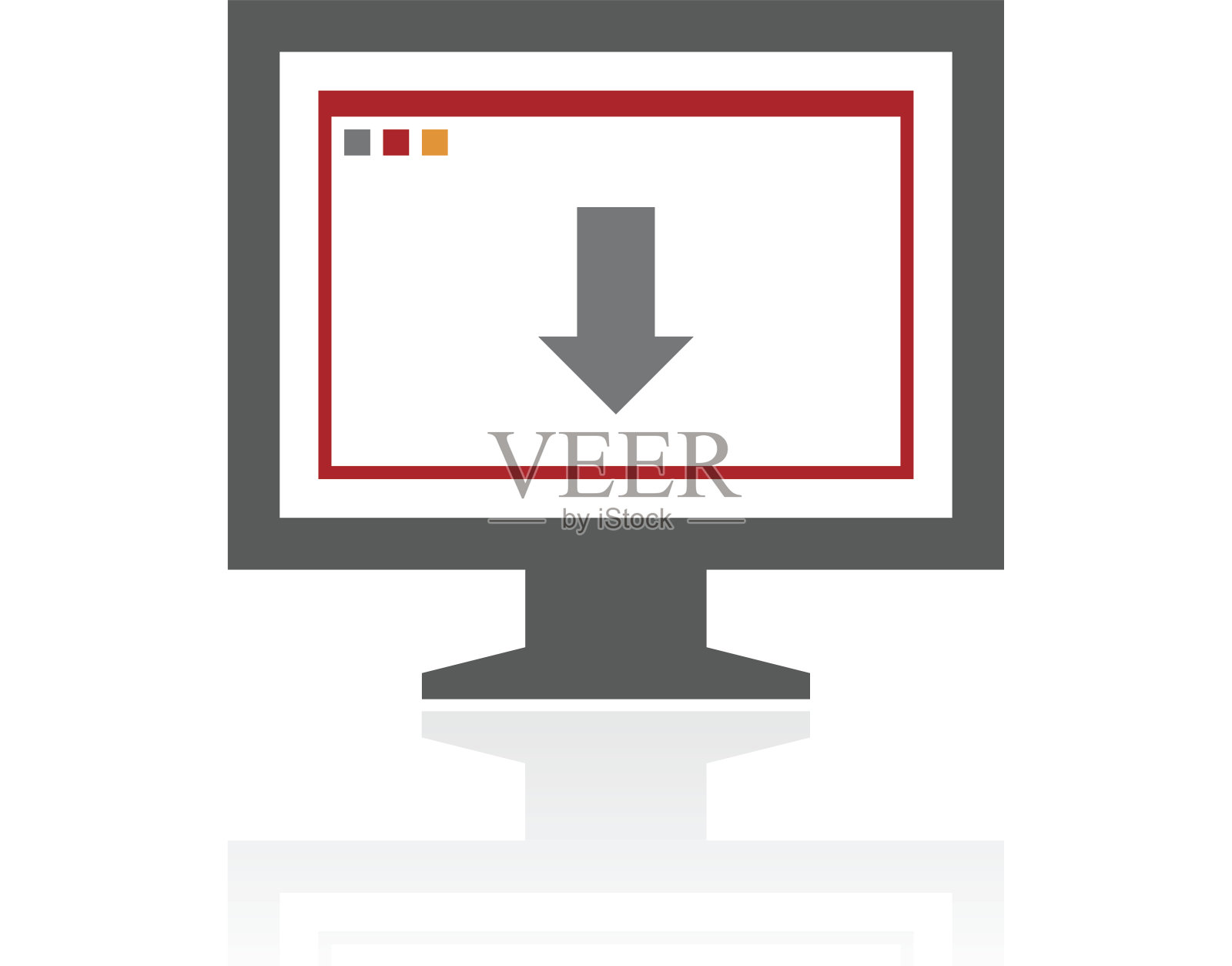 电脑显示器图标上的白色背景。——ProSeries插画图片素材