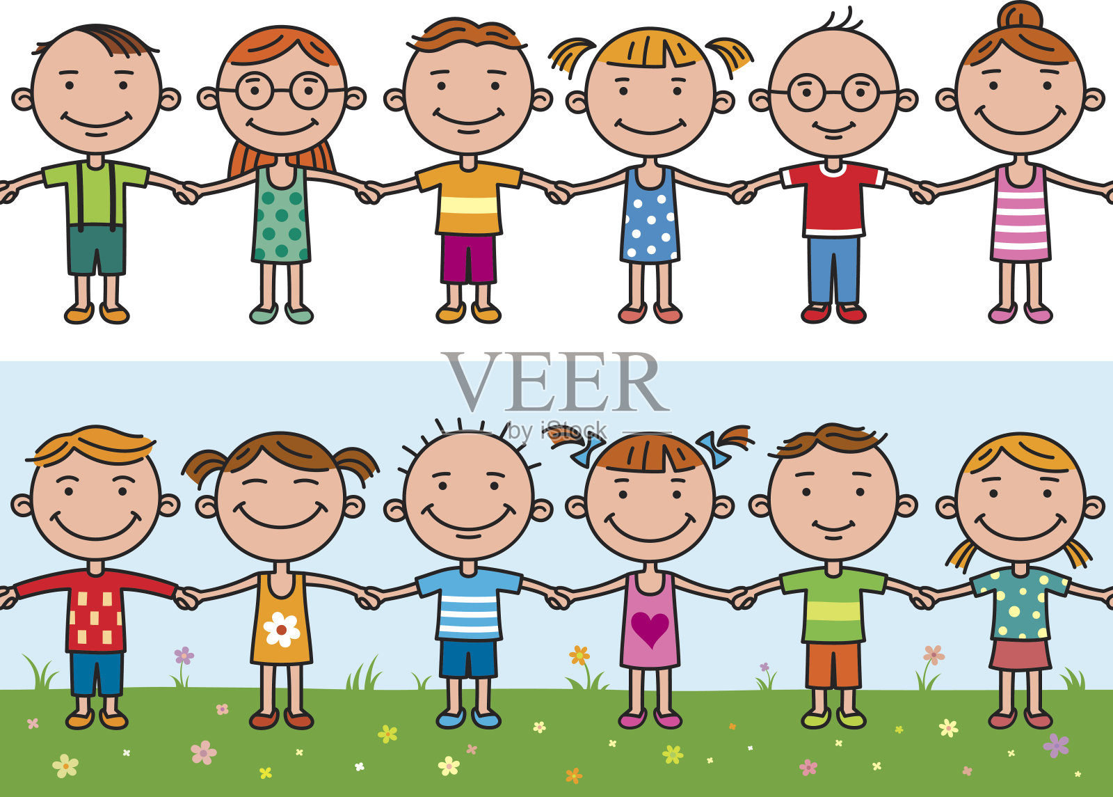 无缝的孩子插画图片素材