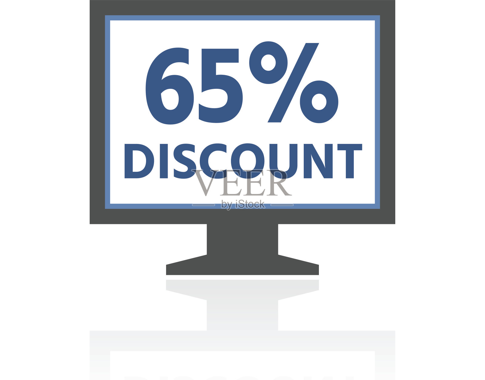 电脑显示器图标上的白色背景。——RoyalSeries设计元素图片