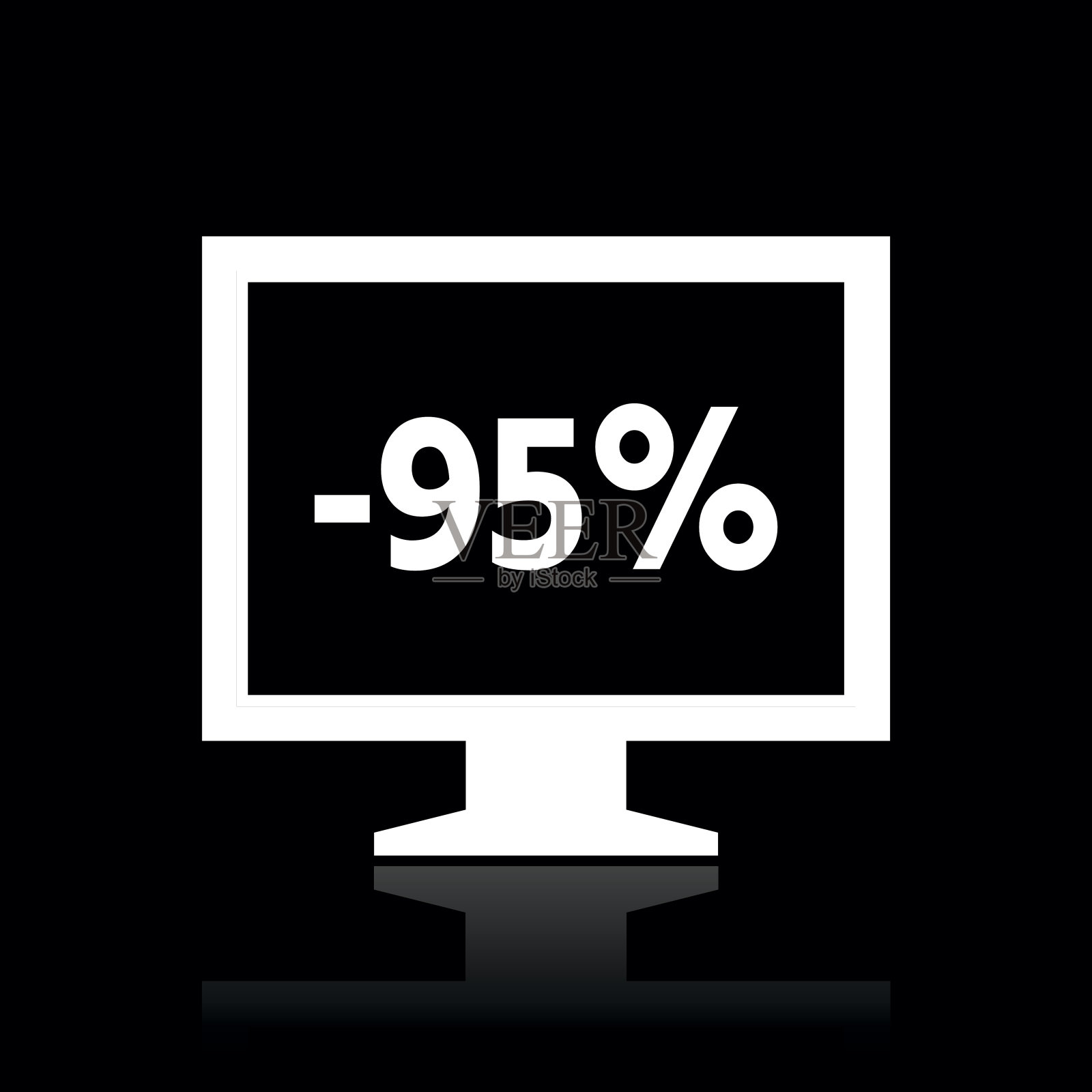 电脑显示器图标上的黑色背景。——WhiteSeries插画图片素材