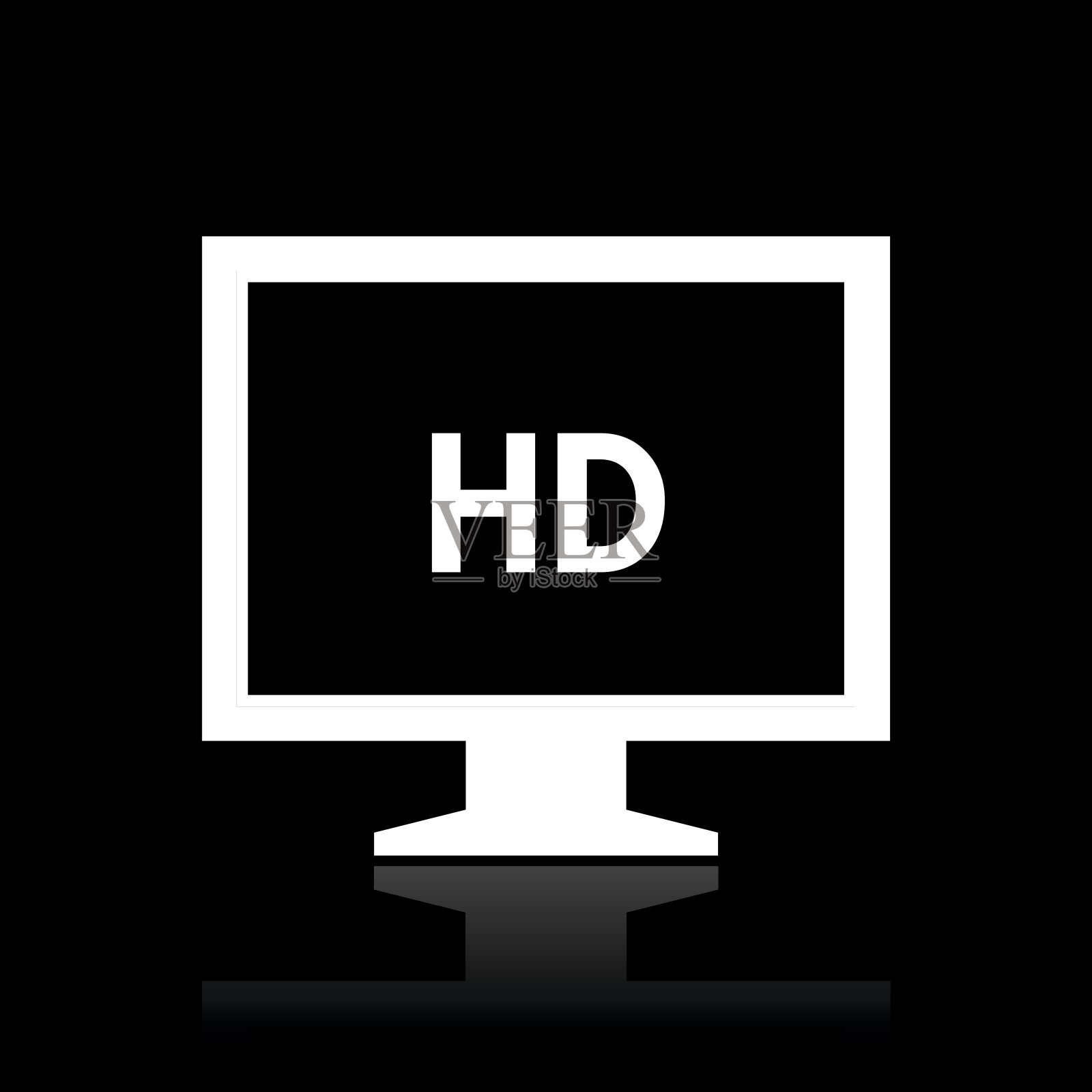 电脑显示器图标上的黑色背景。——WhiteSeries插画图片素材