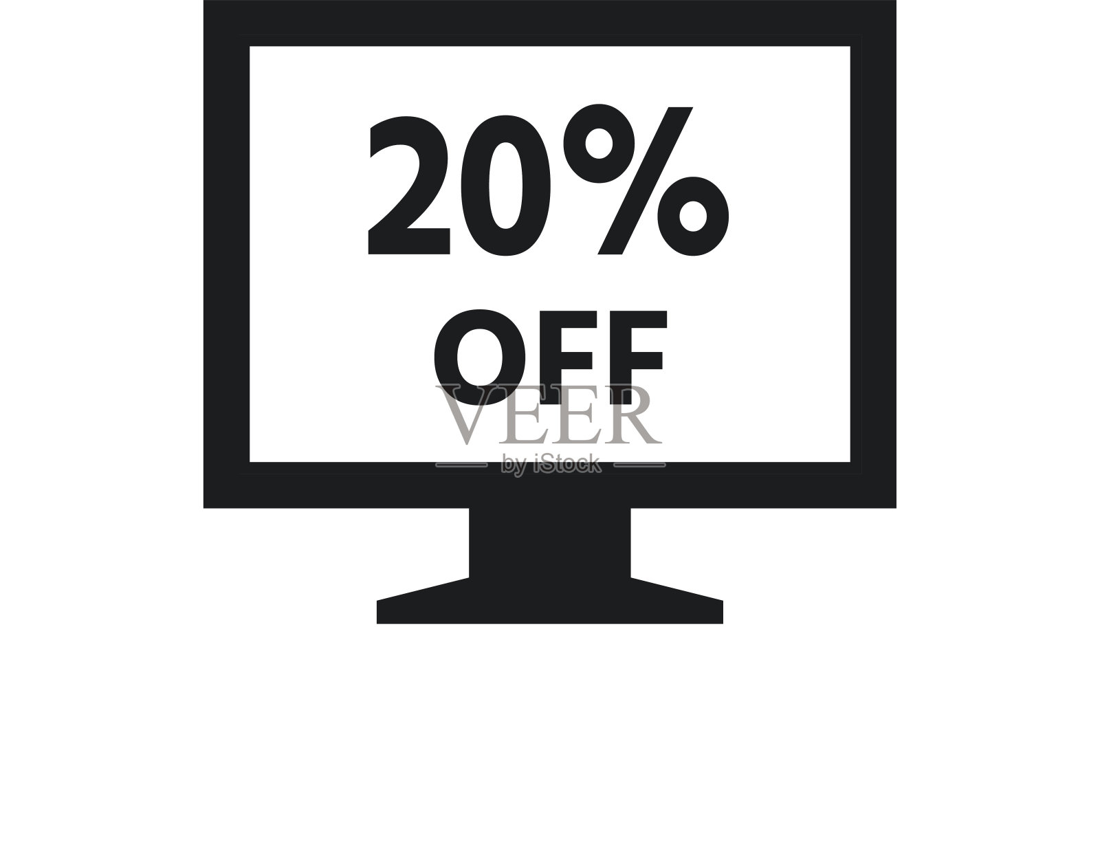 电脑显示器图标上的白色背景。——SingleSeries设计元素图片