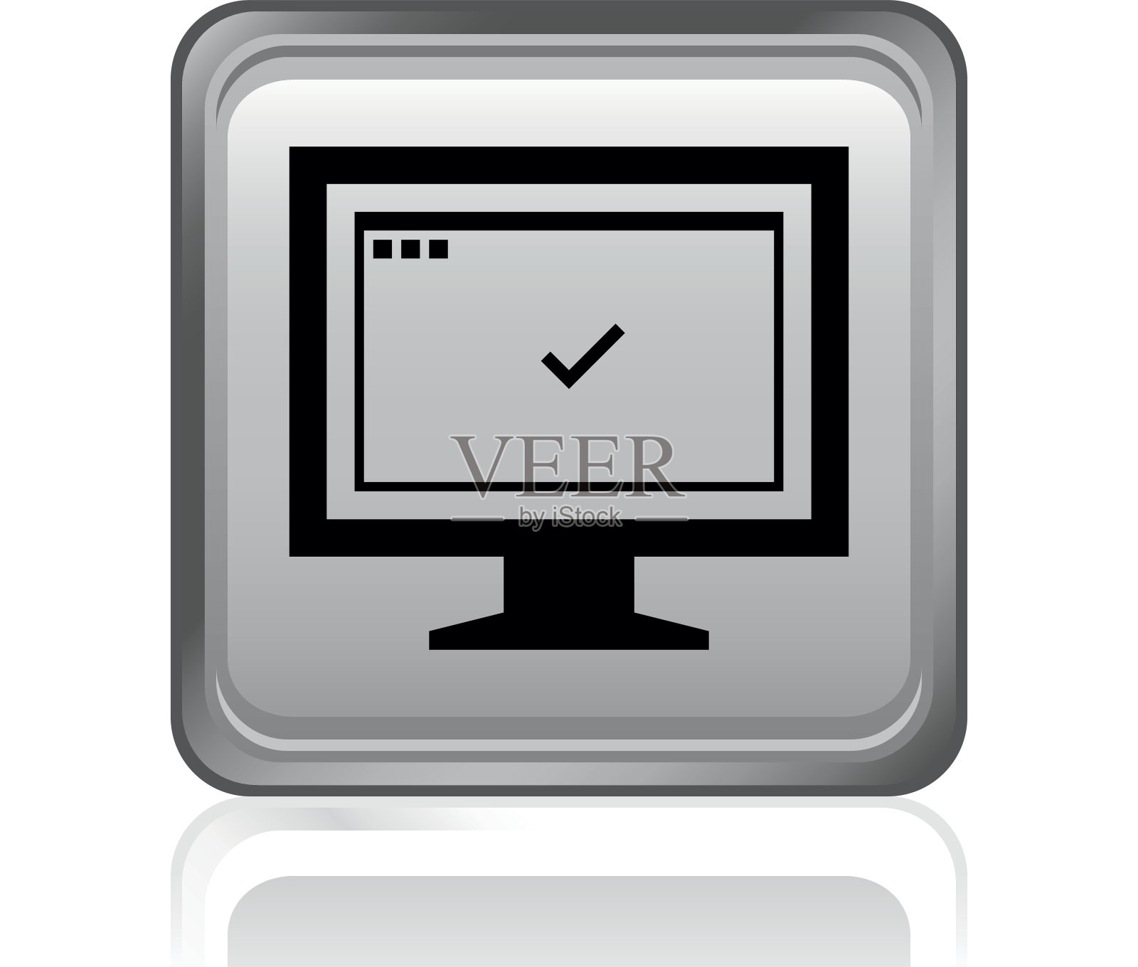 计算机显示器图标上的一个方形按钮。——SteelSeries图标素材