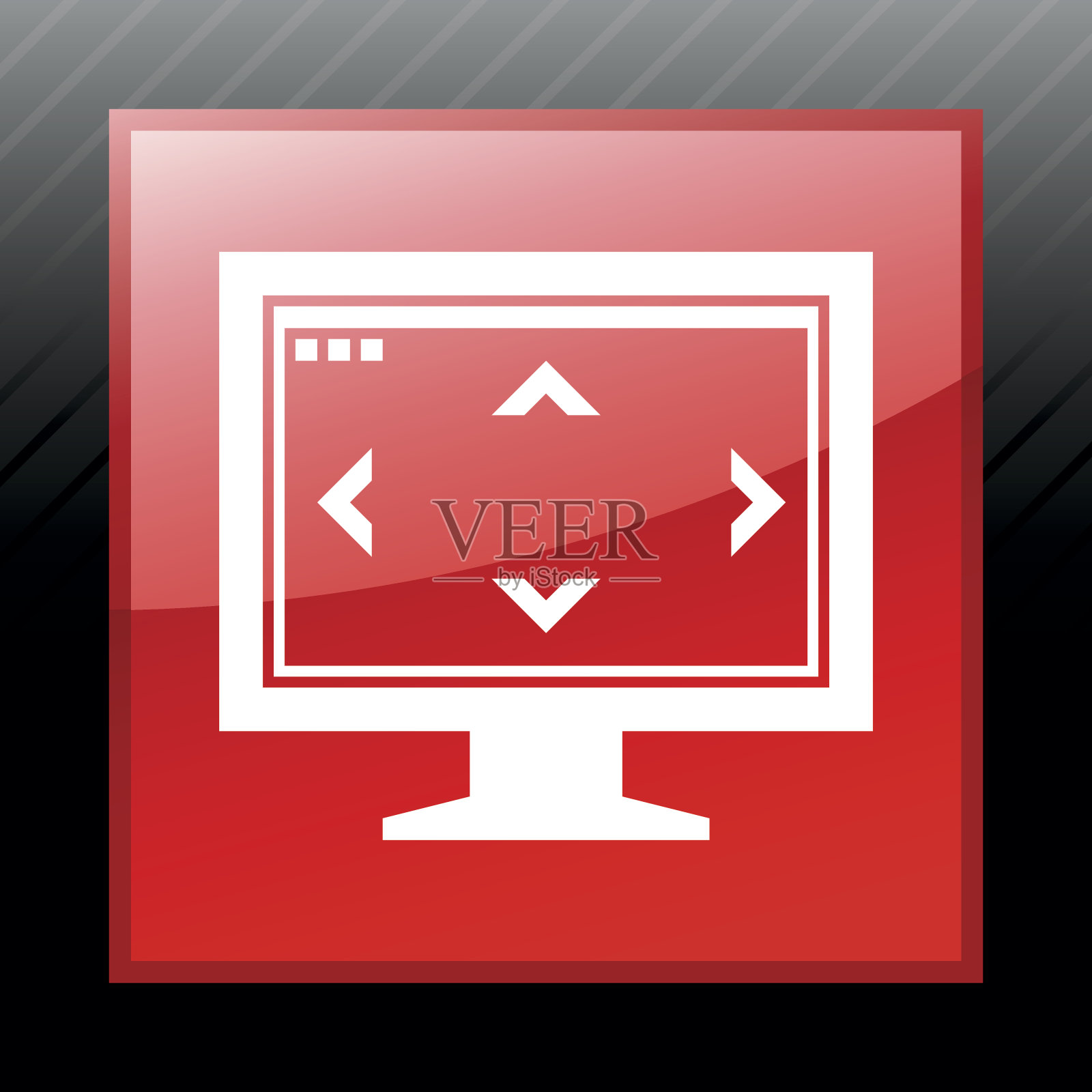 计算机显示器图标上的一个方形按钮。——SleekSeries插画图片素材