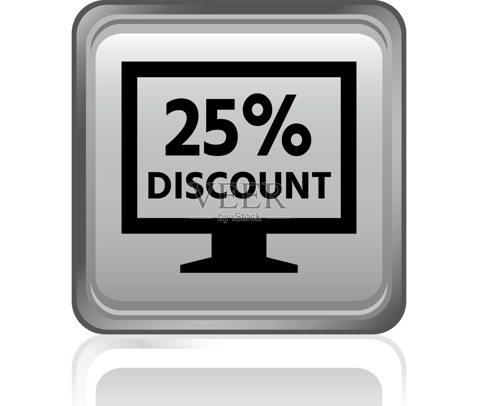 计算机显示器图标上的一个方形按钮。——SteelSeries设计元素图片