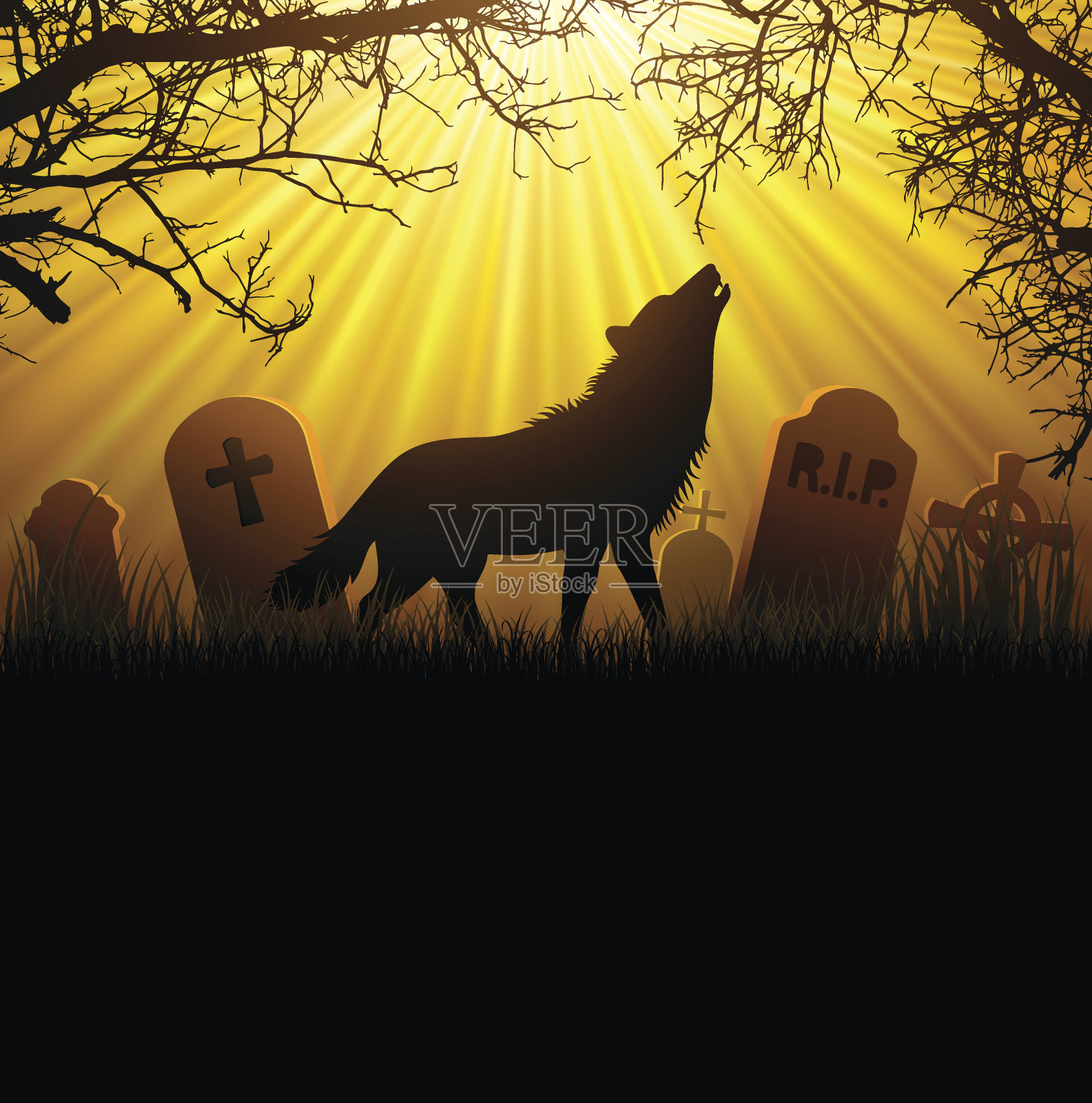 狼人插画图片素材