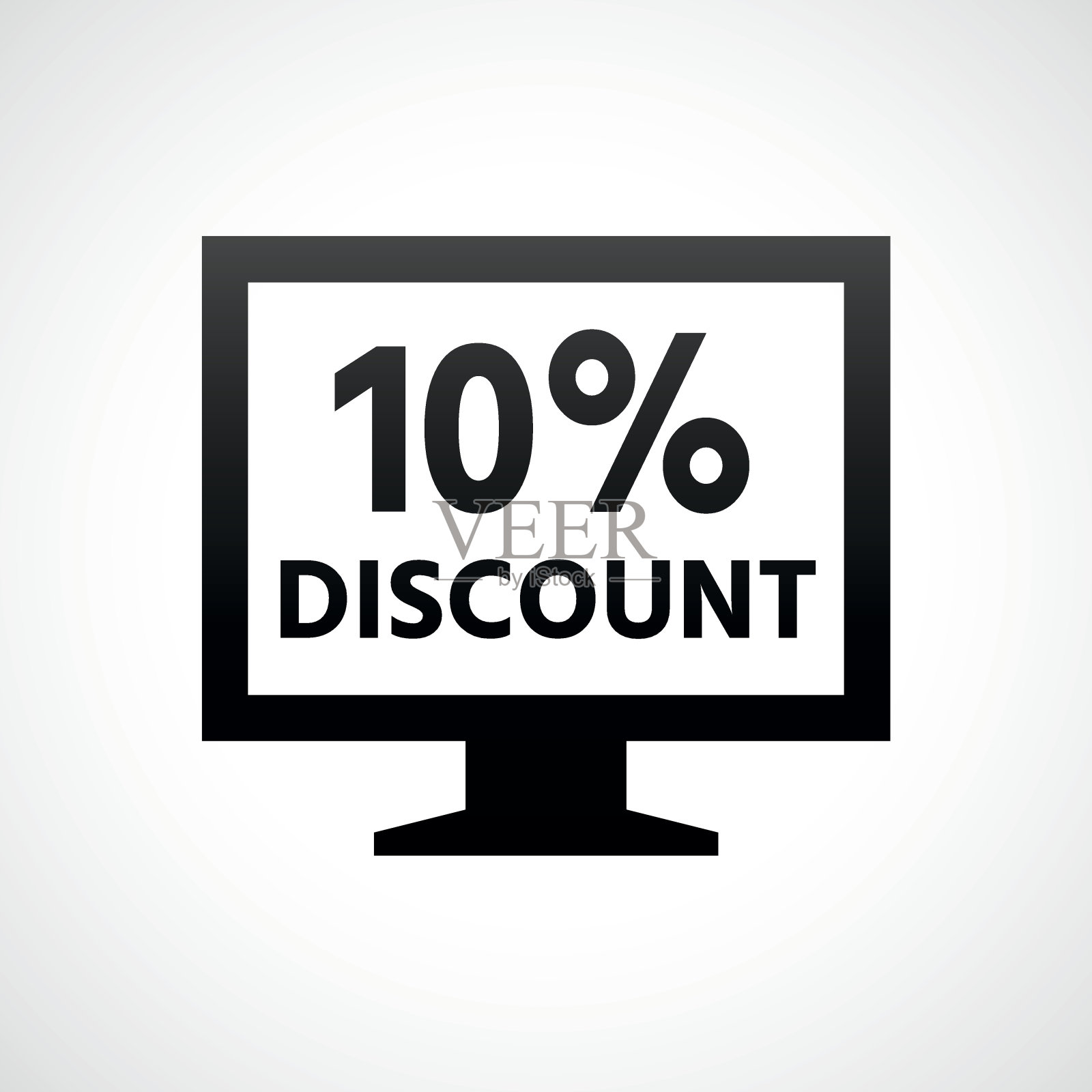 电脑显示器图标上的白色背景。——ShadeSeries插画图片素材