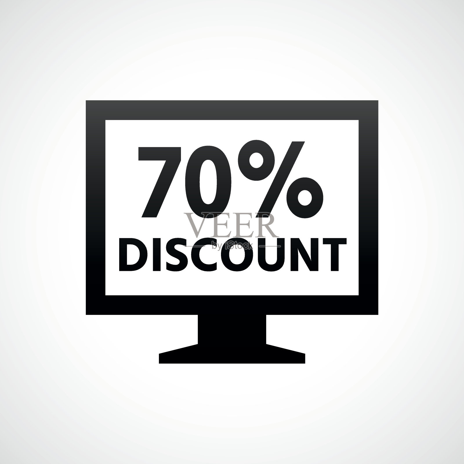 电脑显示器图标上的白色背景。——ShadeSeries插画图片素材