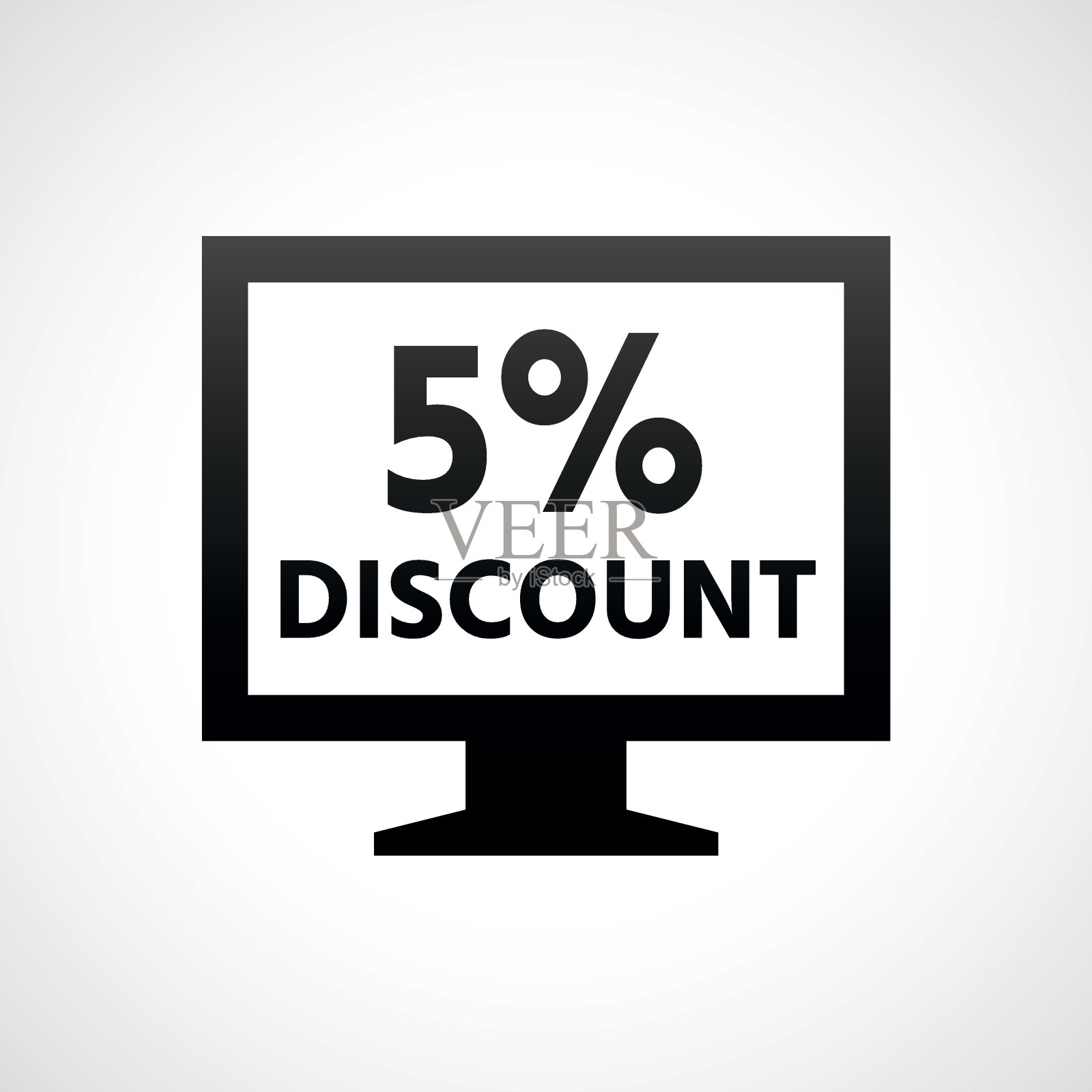 电脑显示器图标上的白色背景。——ShadeSeries设计元素图片