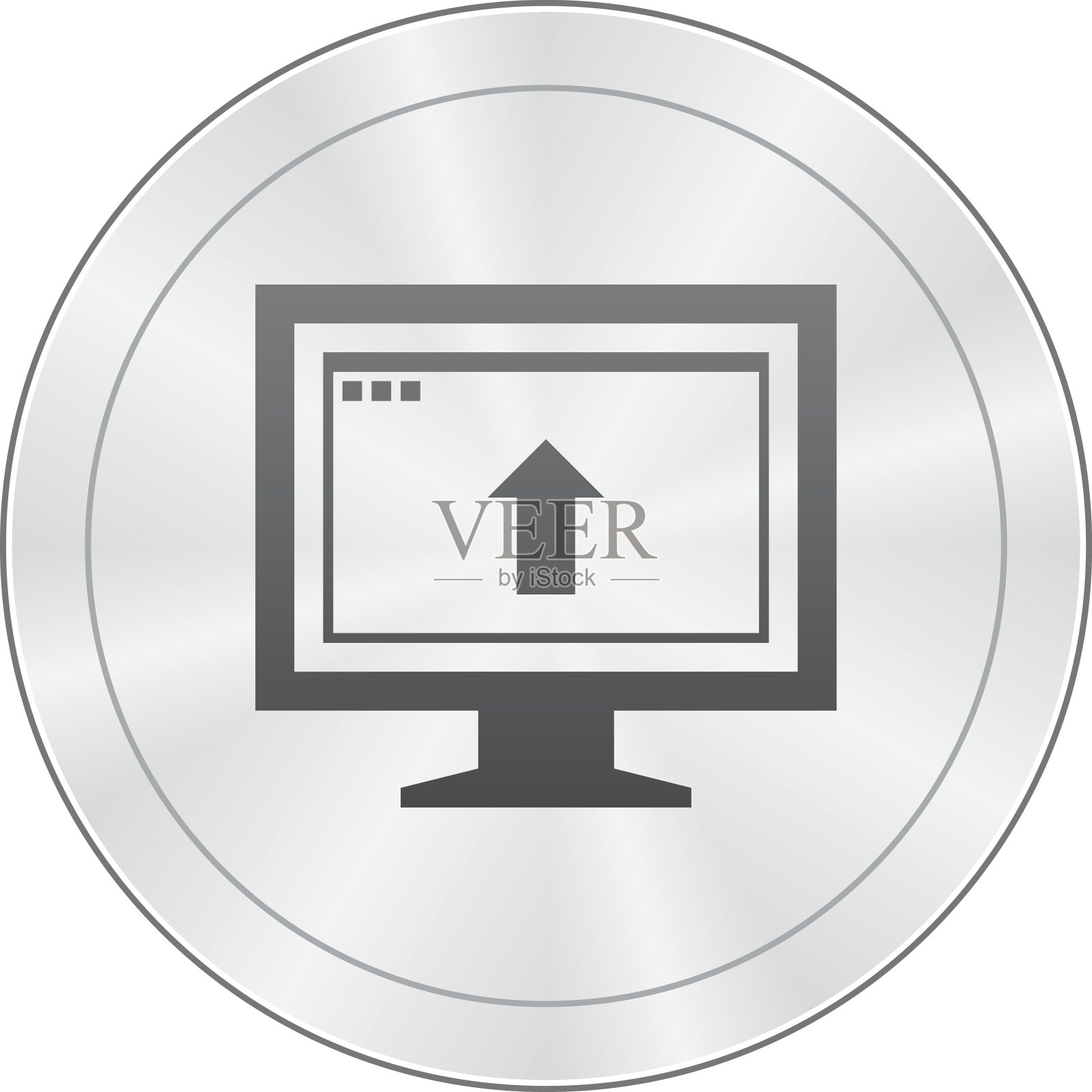 电脑显示器图标上的一个圆形按钮。——SharpSeries设计元素图片