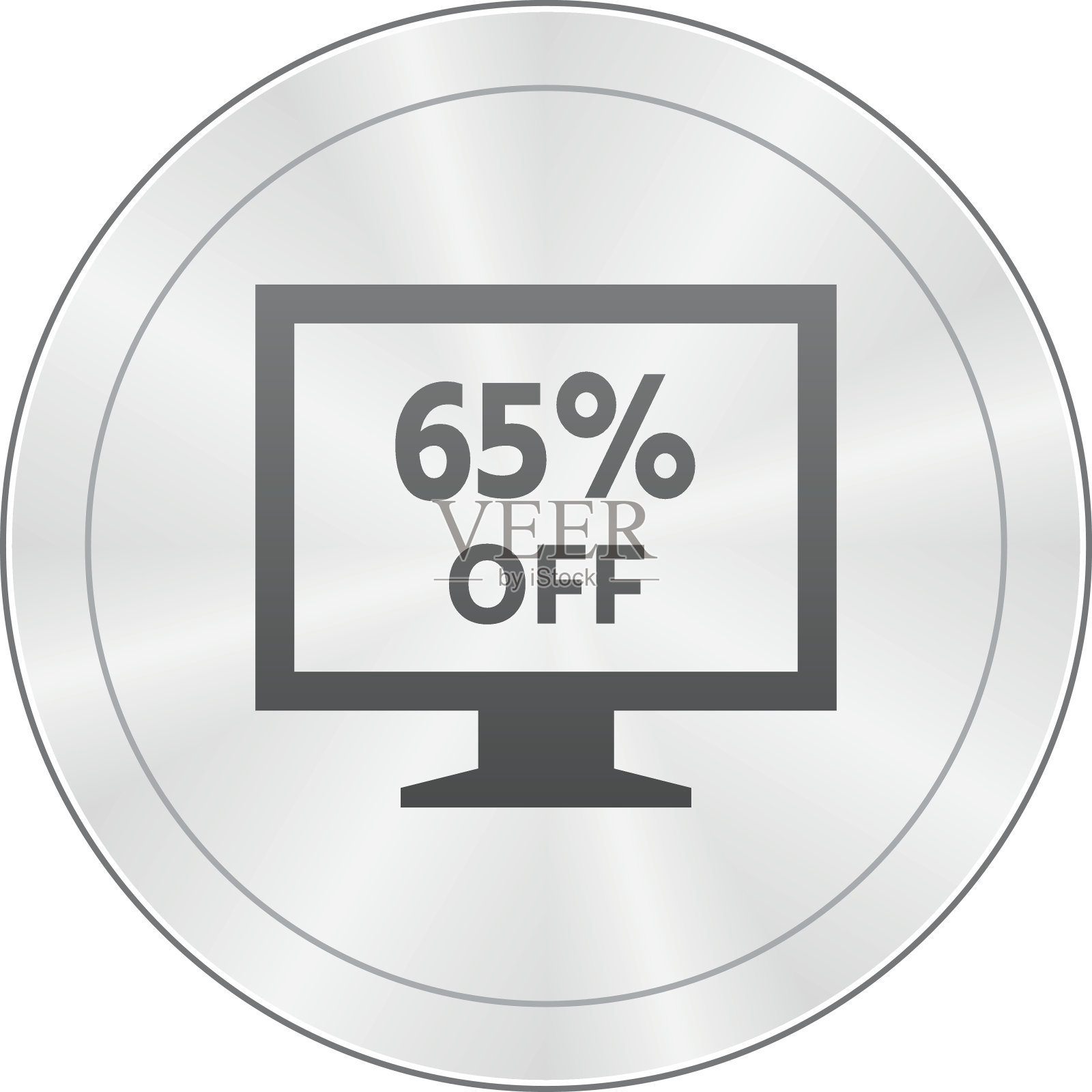 电脑显示器图标上的一个圆形按钮。——SharpSeries设计元素图片