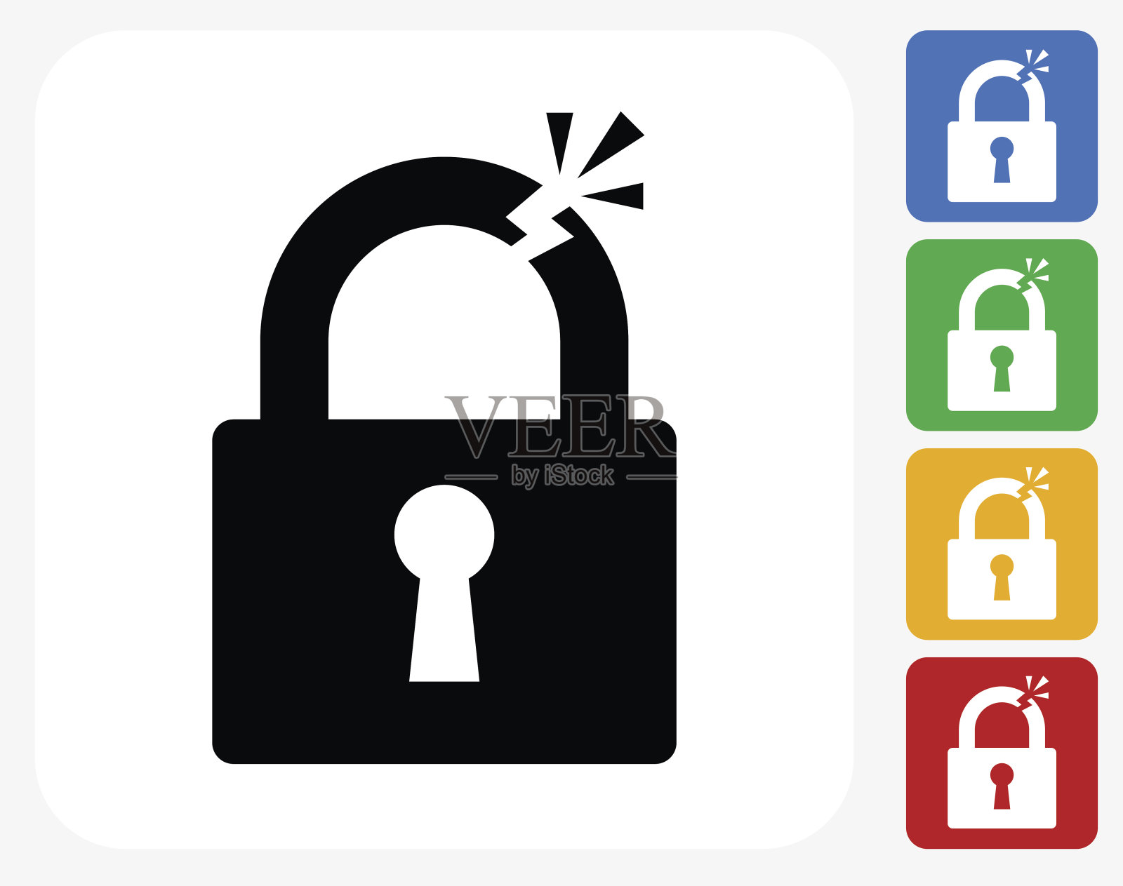 剪切锁定图标平面图形设计插画图片素材