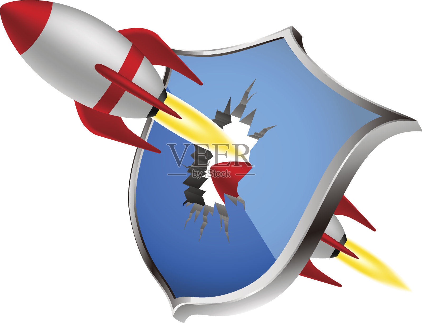 打破了防火墙插画图片素材