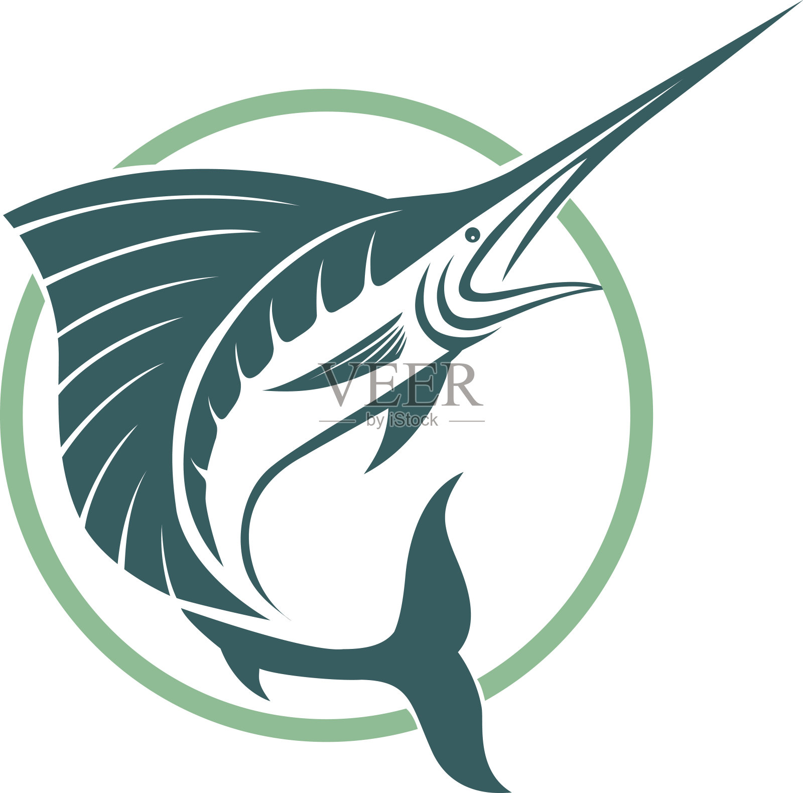 剑鱼插画图片素材