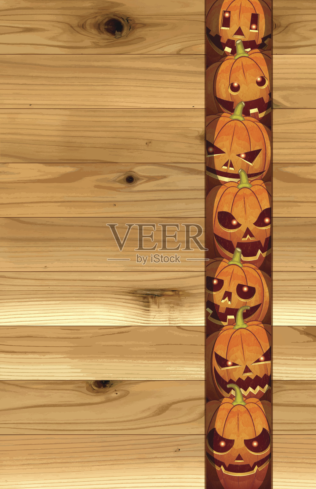 万圣节背景[窥视南瓜]插画图片素材