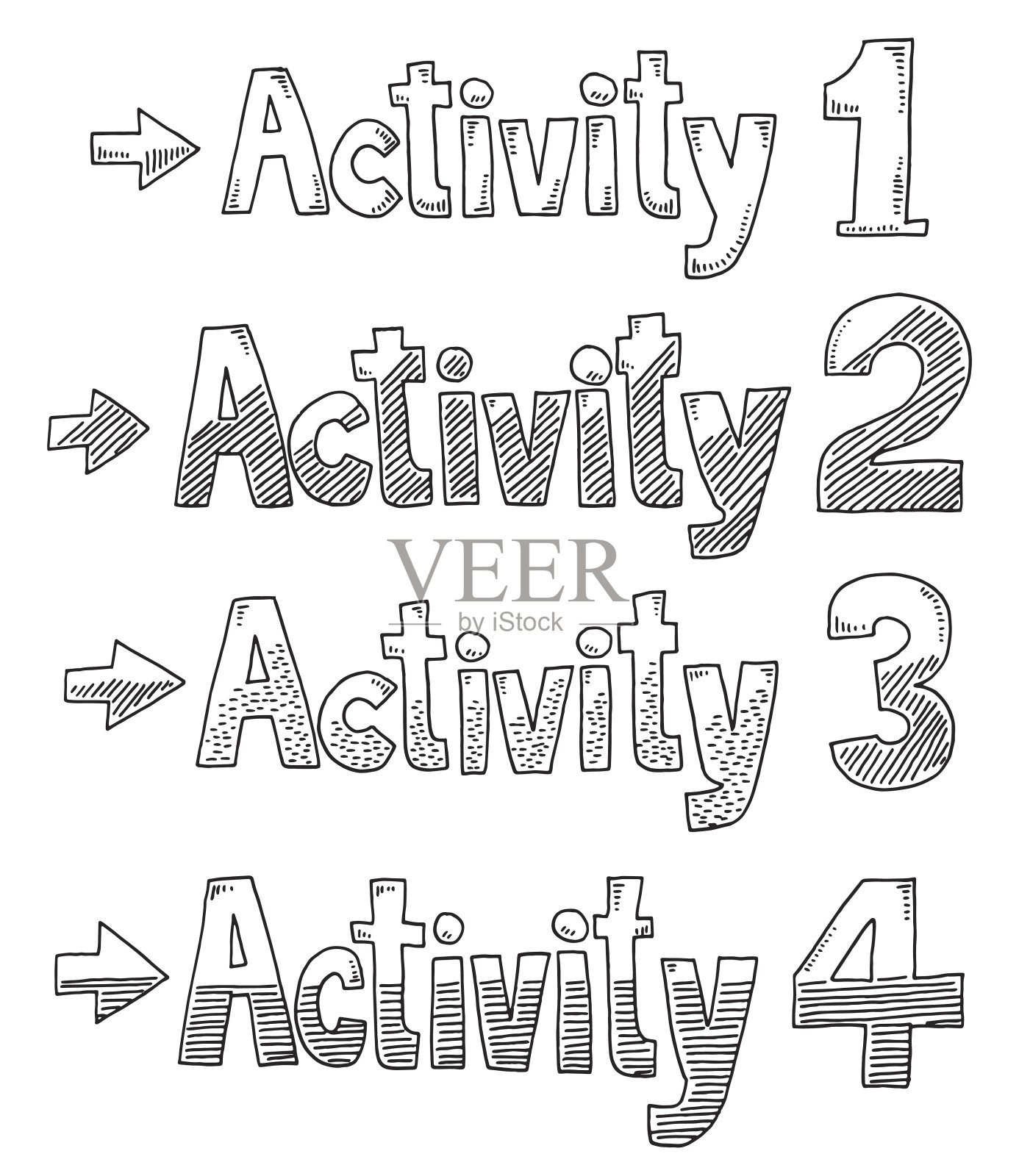 活动文本1 - 4绘图插画图片素材