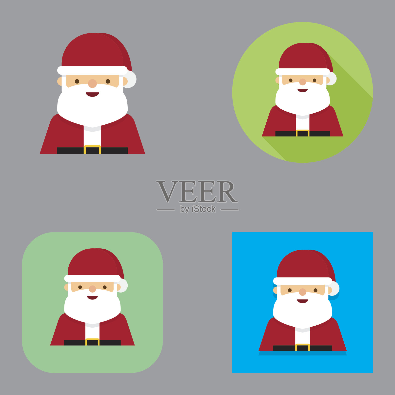 扁平圣诞老人阿凡达图标|卡拉福系列图标素材