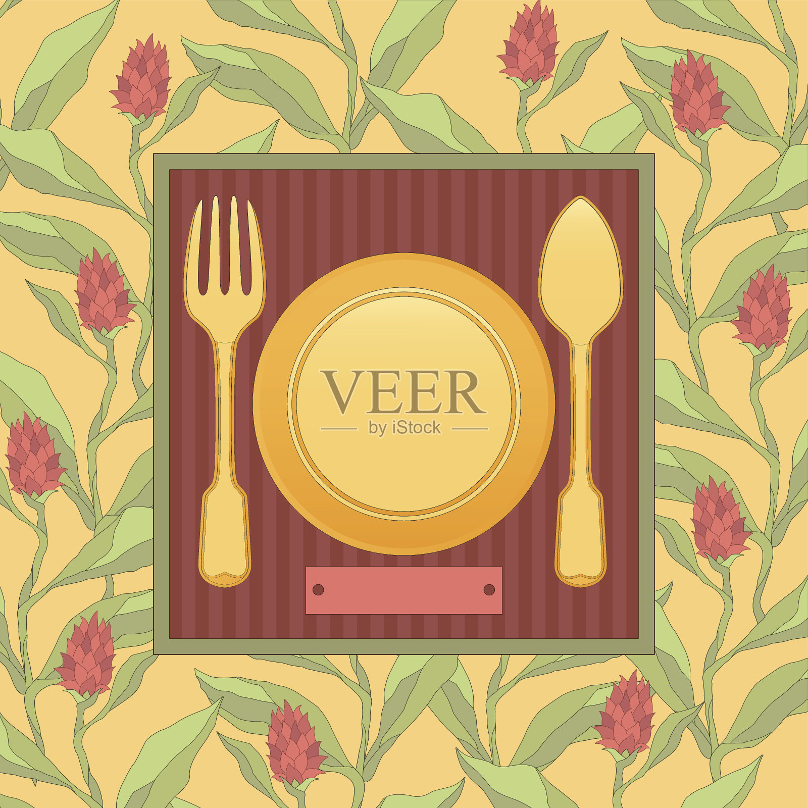 菜单或餐厅卡插画图片素材