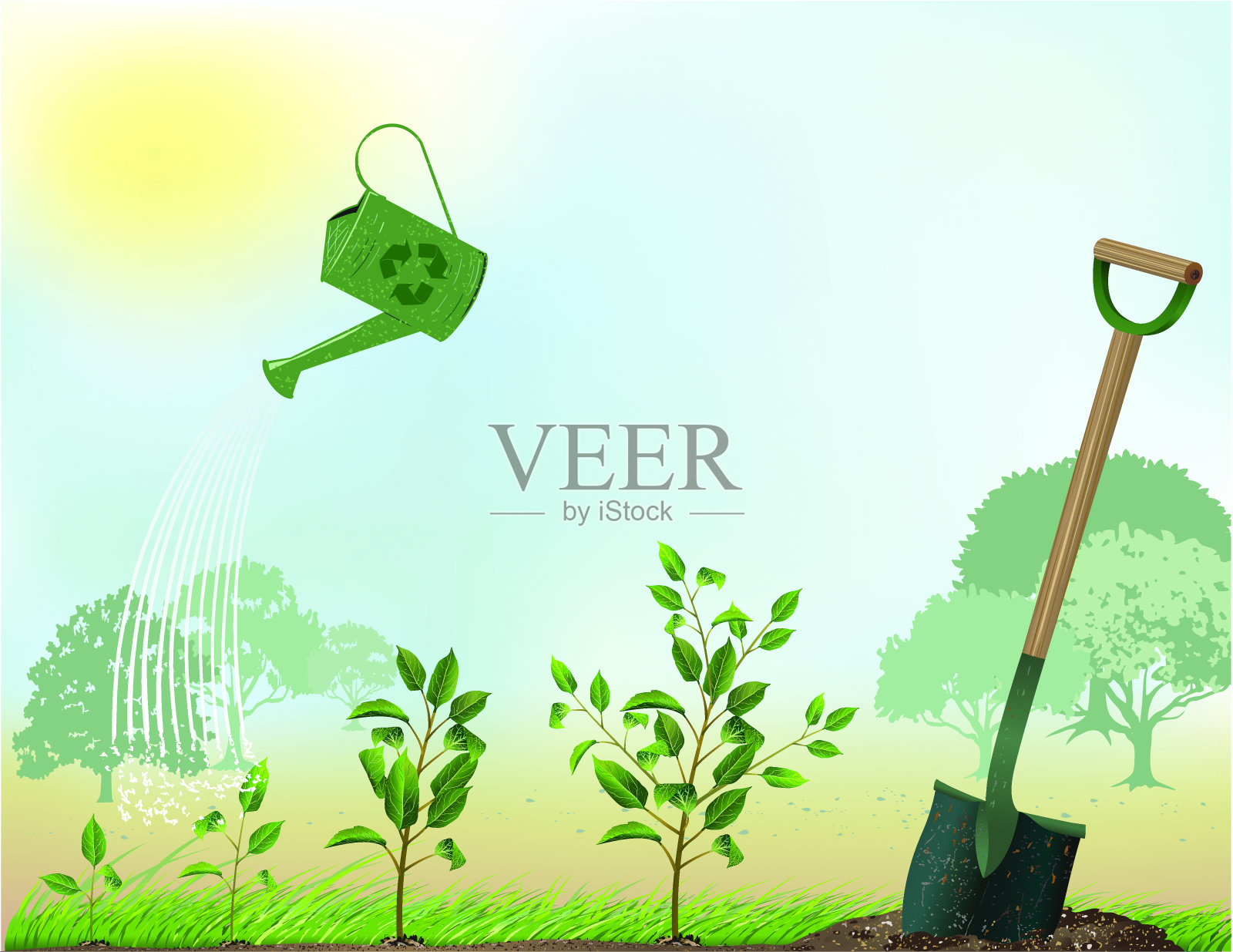 植树节插画图片素材