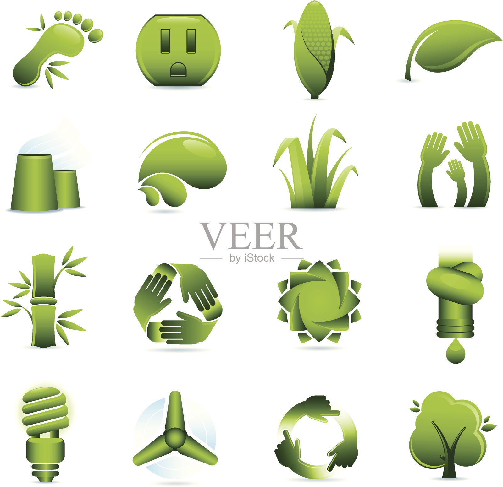 绿色环保标志插画图片素材