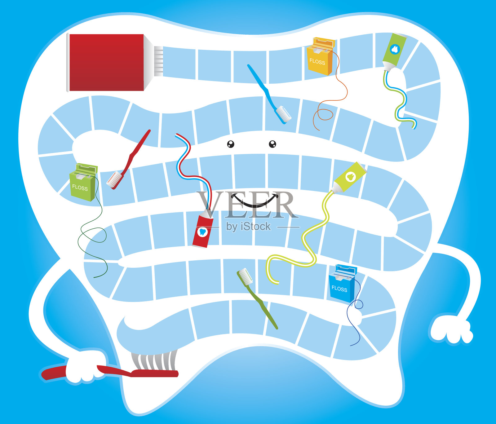 牙科棋盘游戏插画图片素材