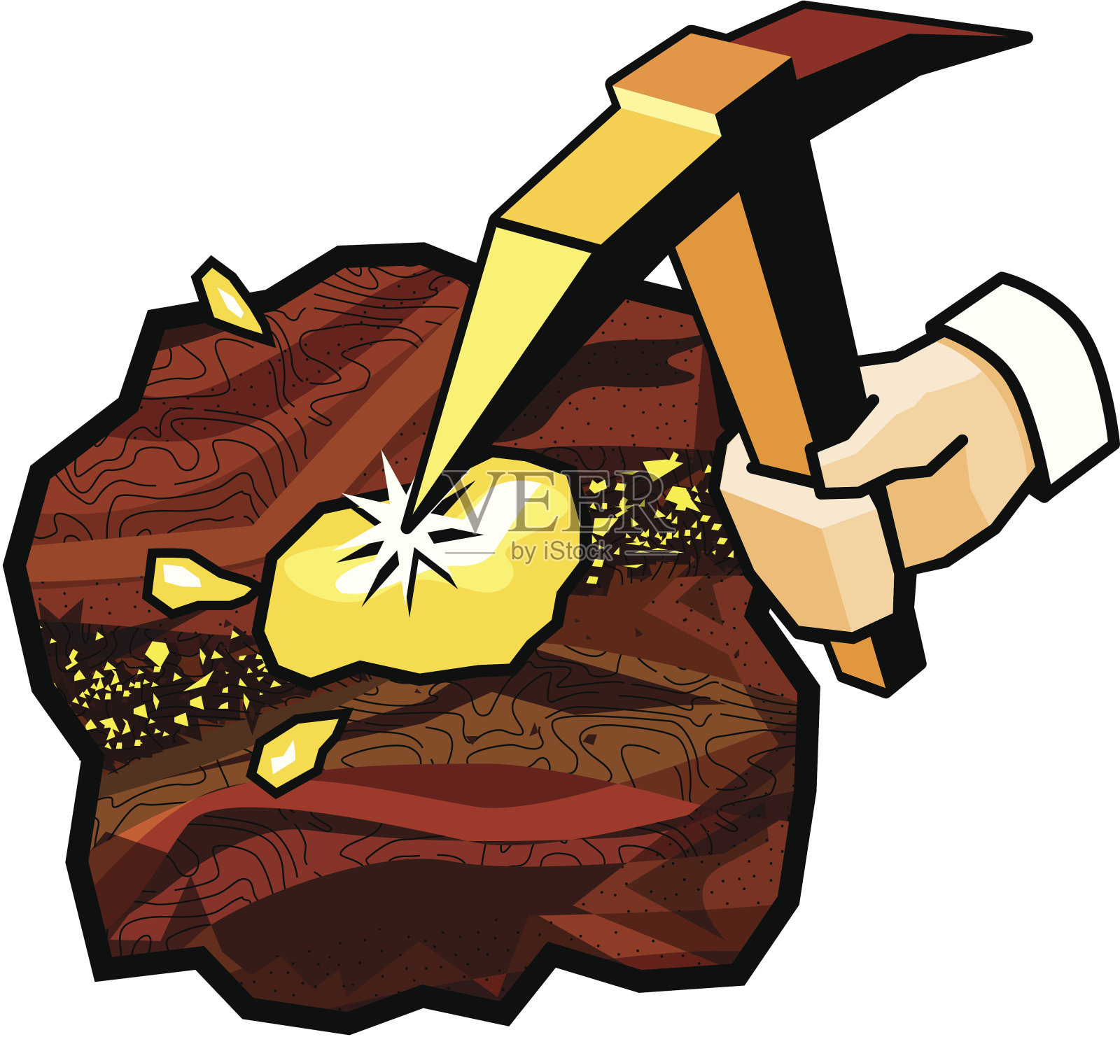 黄金勘探插画图片素材